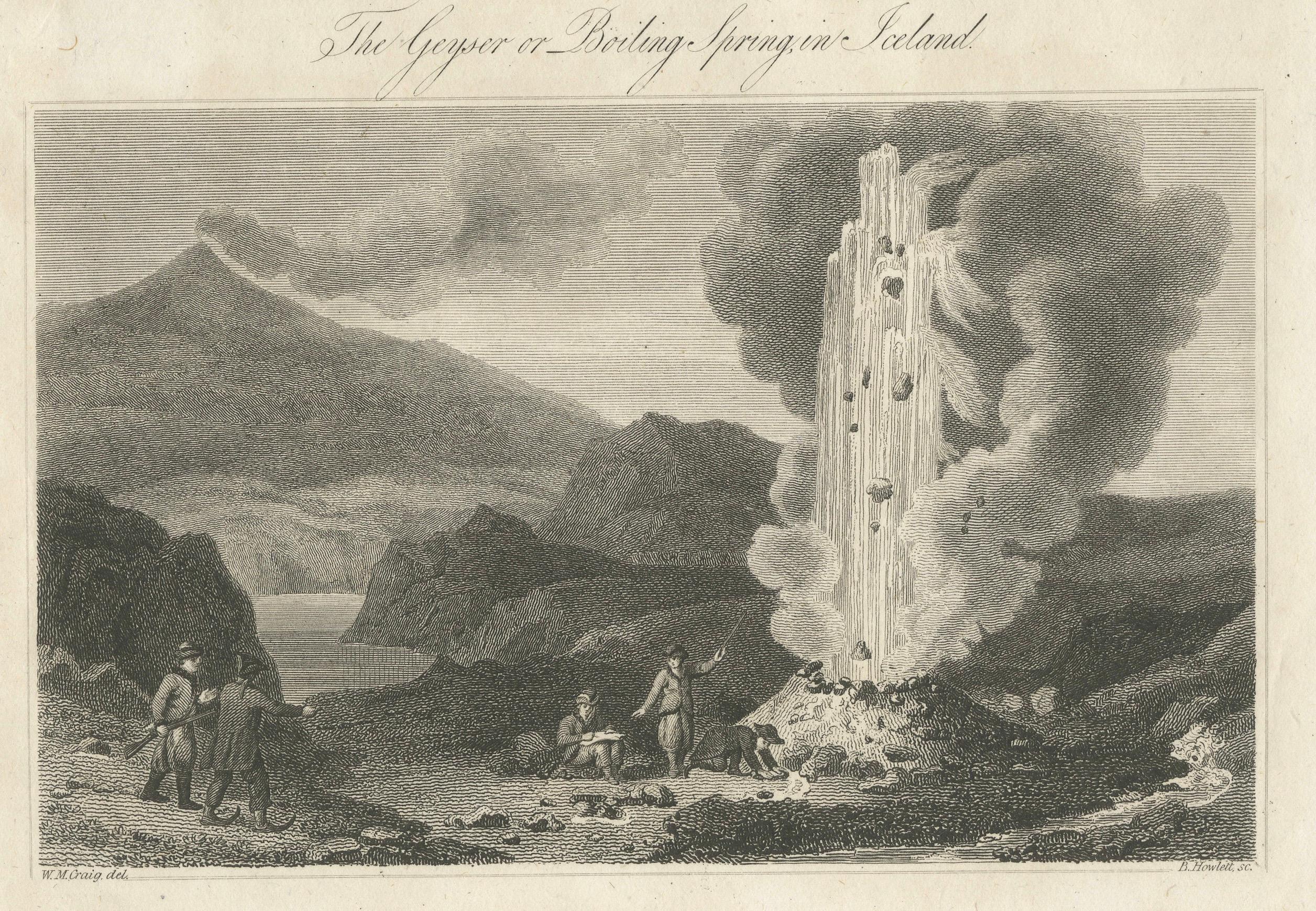 Paper Iceland's Fire and Ice: Rare Engravings of a Volcanic Wonderland, 1820 For Sale