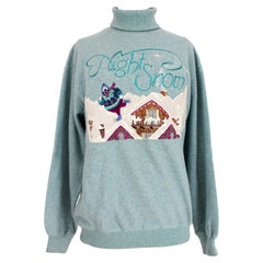 Vintage Icerberg Blue Wool Skier Sweater 1990s