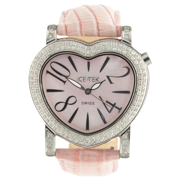 IceTek Stainless Steel Diamond Heart Watch at 1stDibs | ice  display picture 2