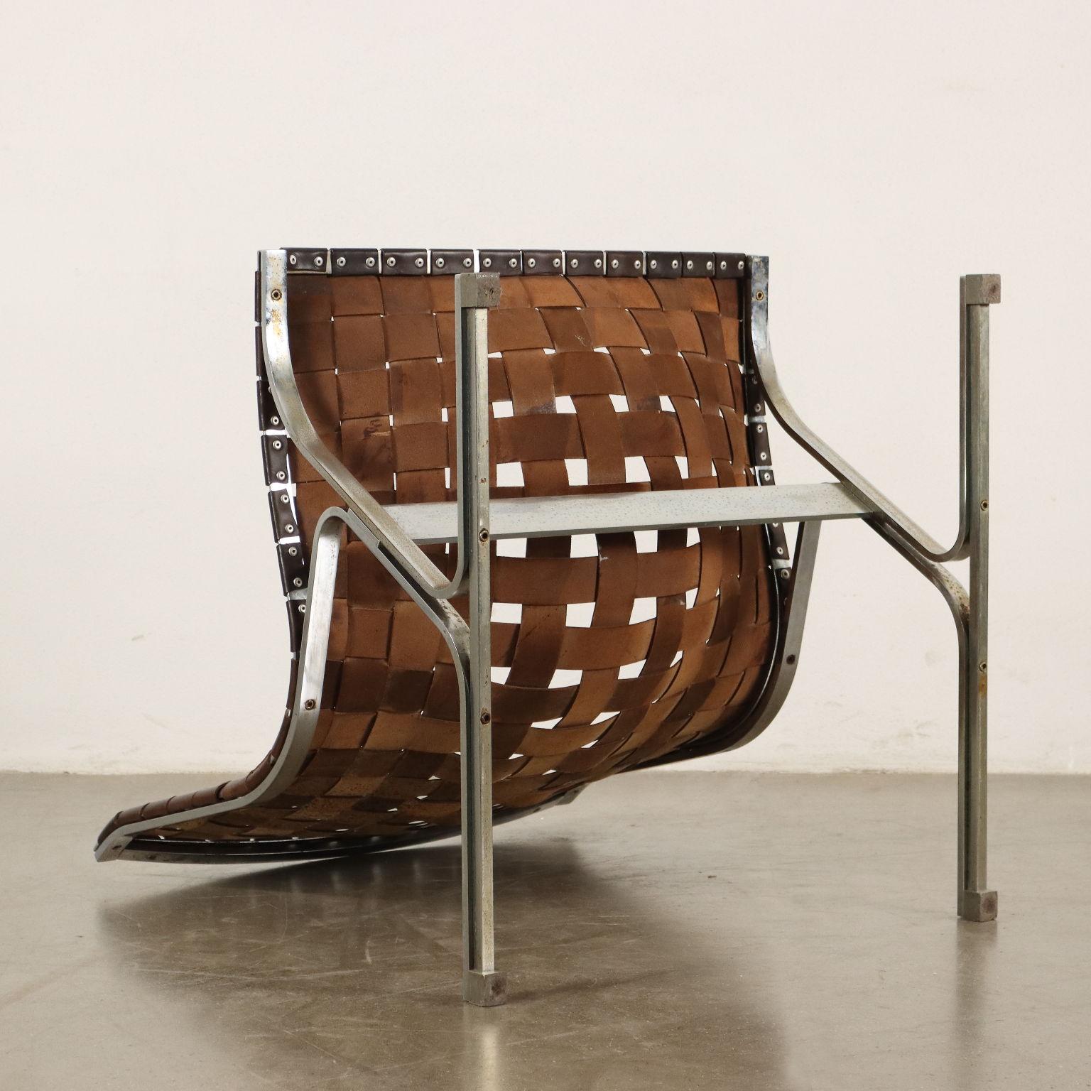 ICF Italia PLR 1 Armchair by R. Littel Leather, Italy, 1960s 1