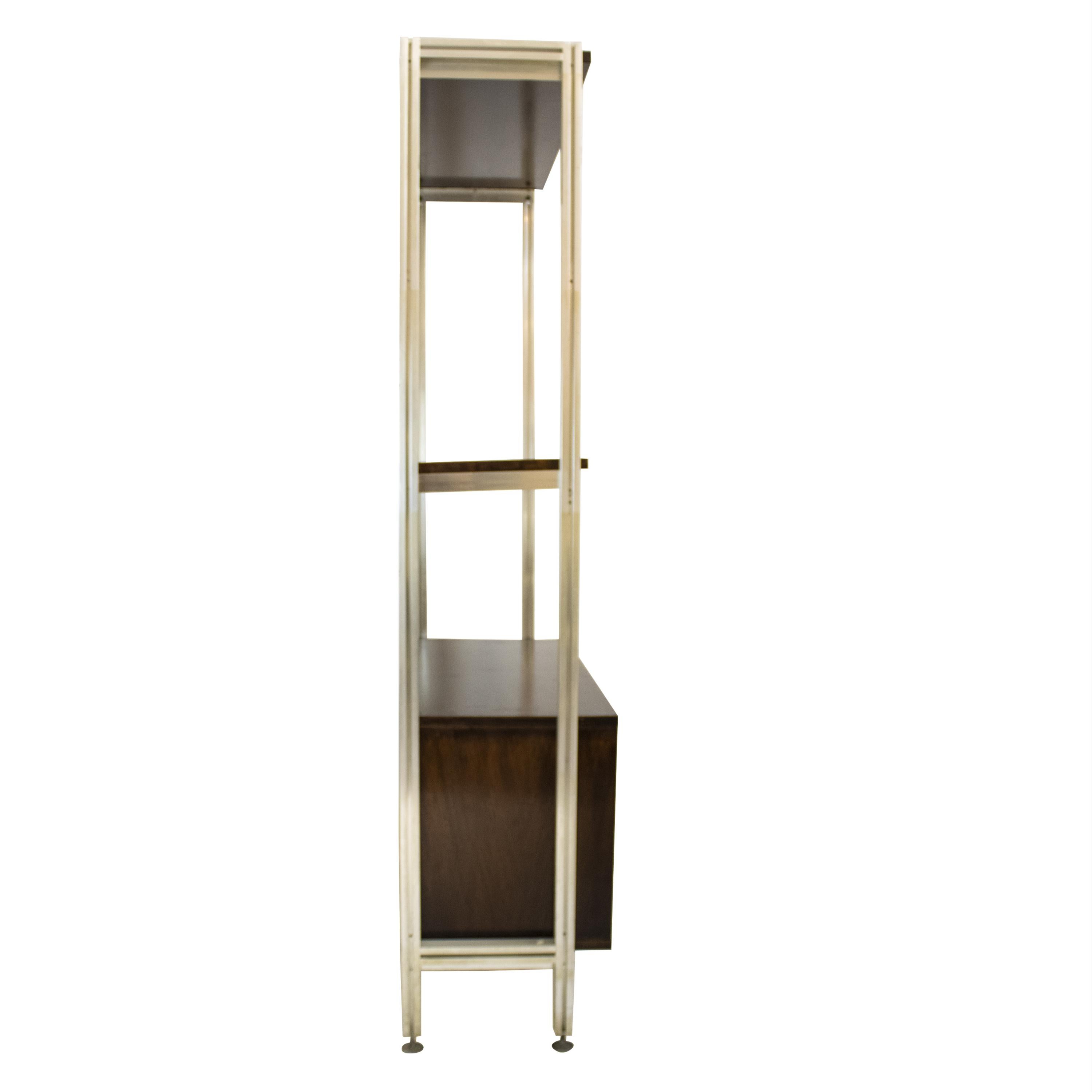 italien Étagère de bureau en acier et teck de Padova de la ICF, Italie, 1970 en vente