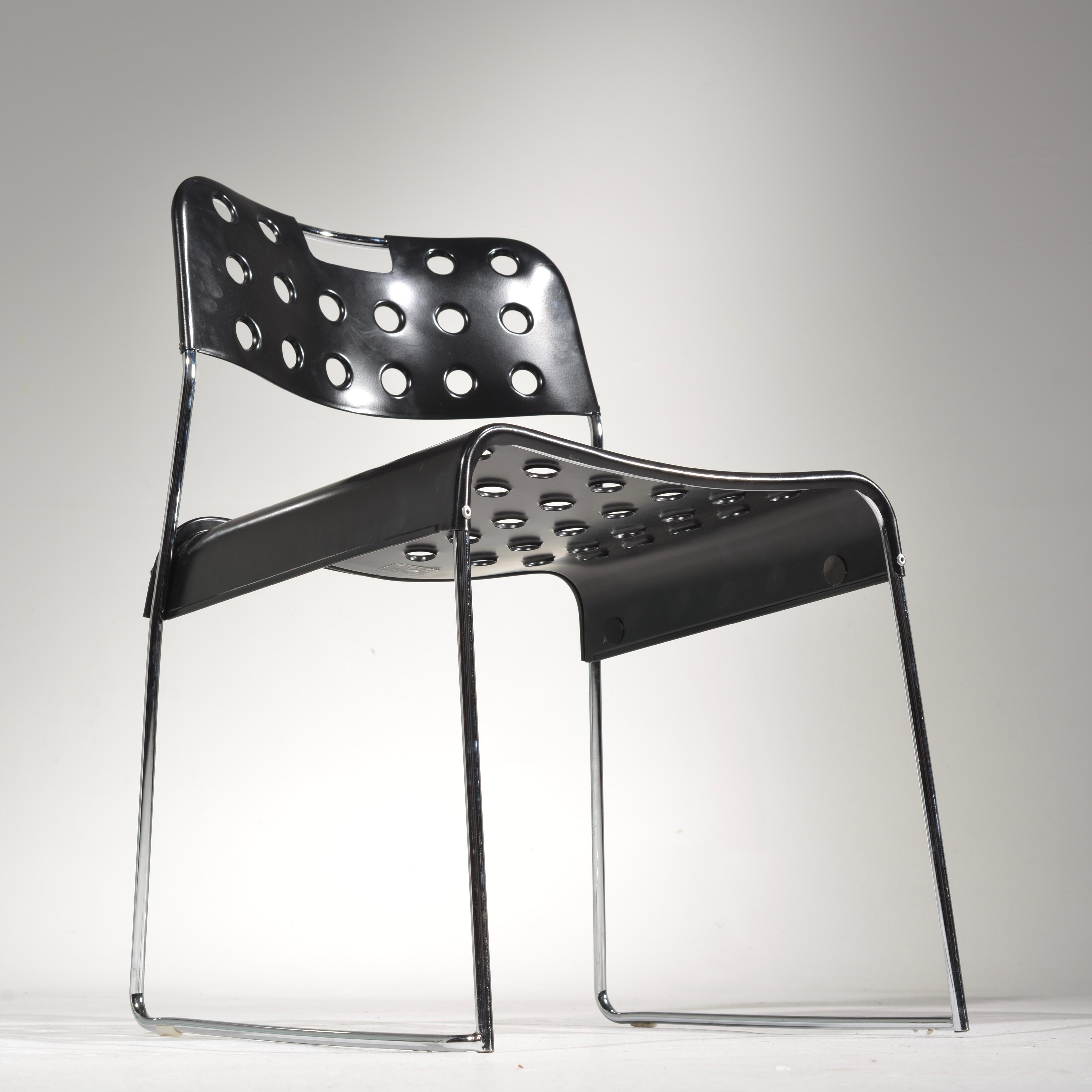 American ICF Stacking Chair in Black