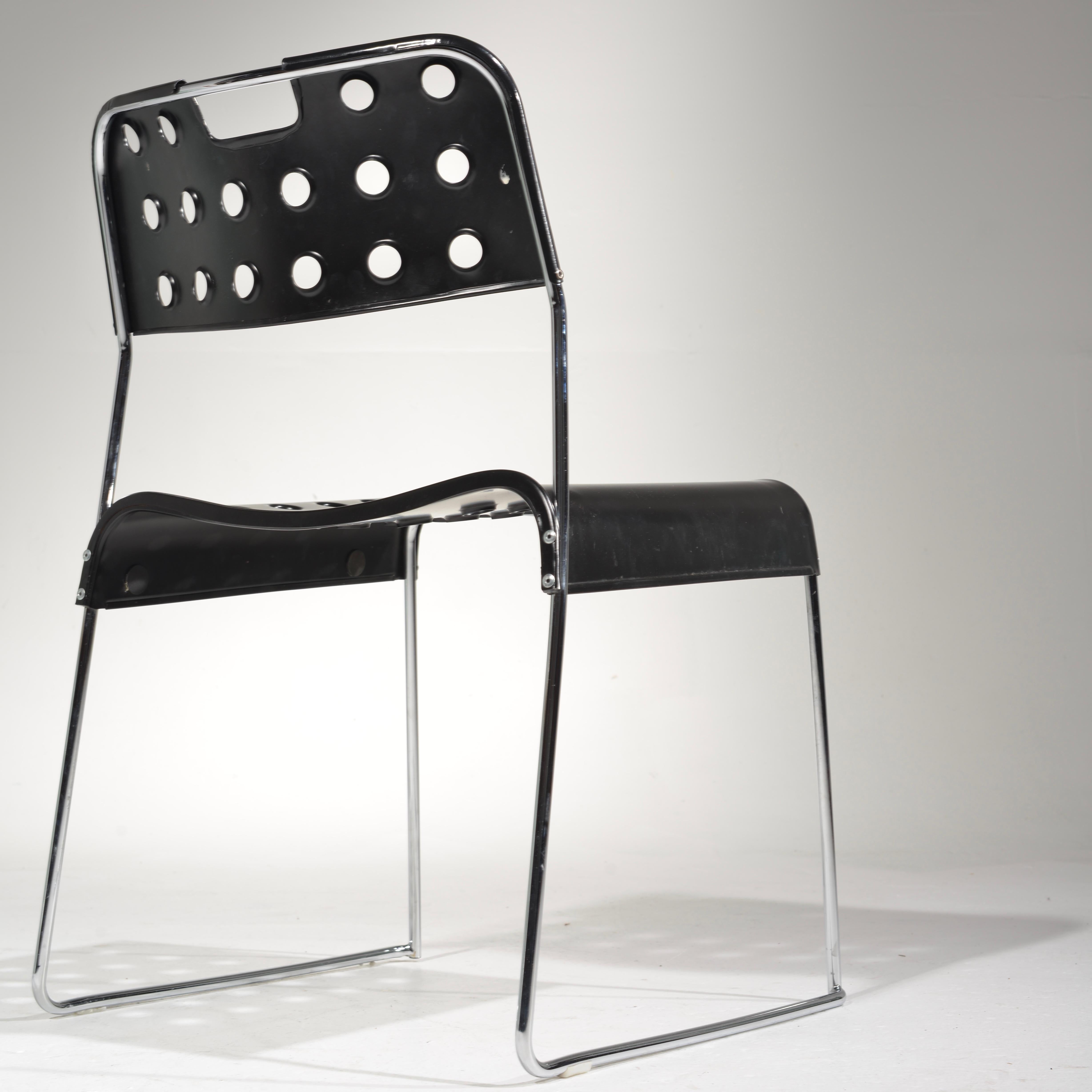 20th Century ICF Stacking Chair in Black