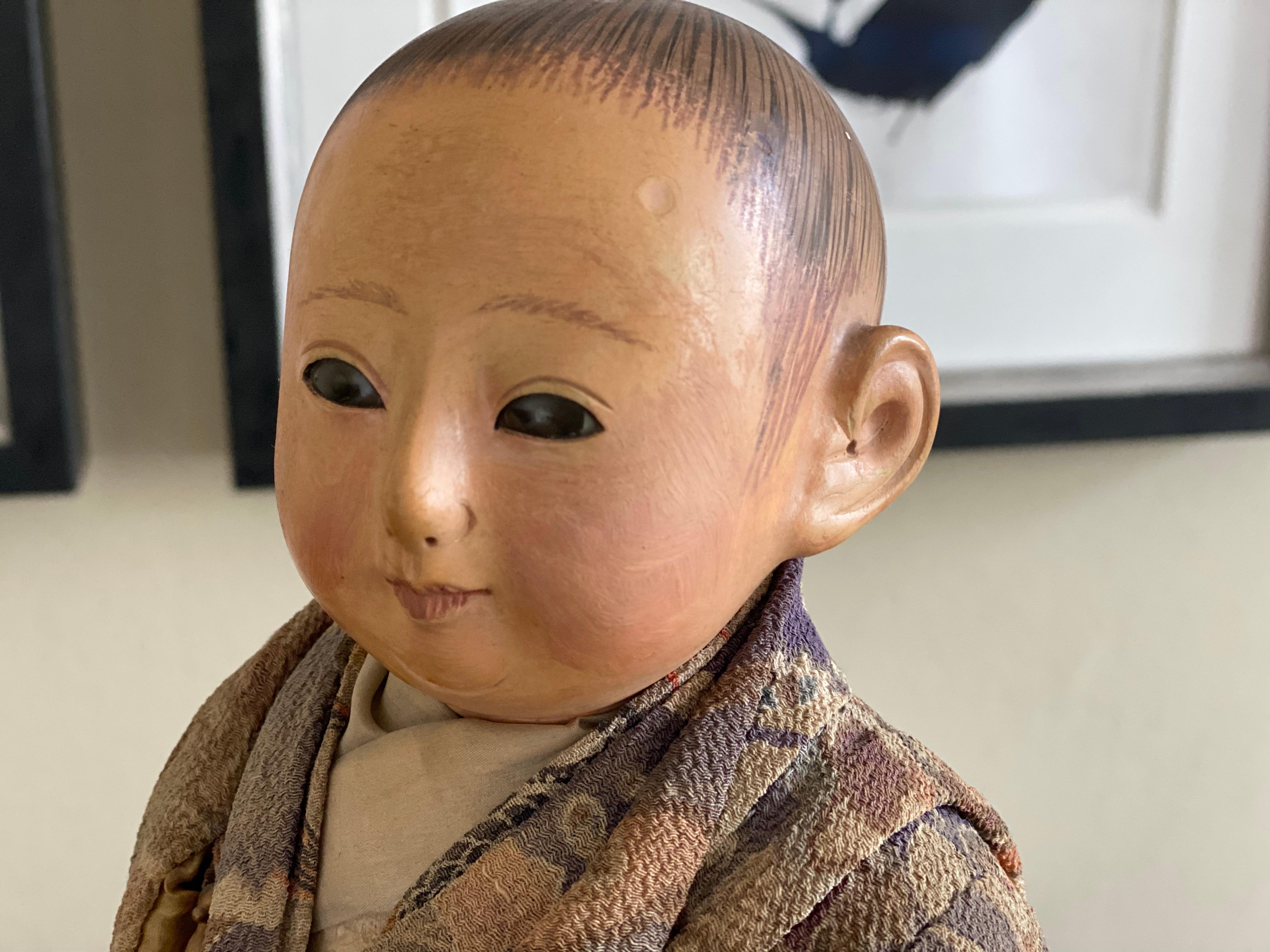 Ichimatsu Ningyo Doll from Japan Around 1890 In Fair Condition For Sale In Hamburg, DE