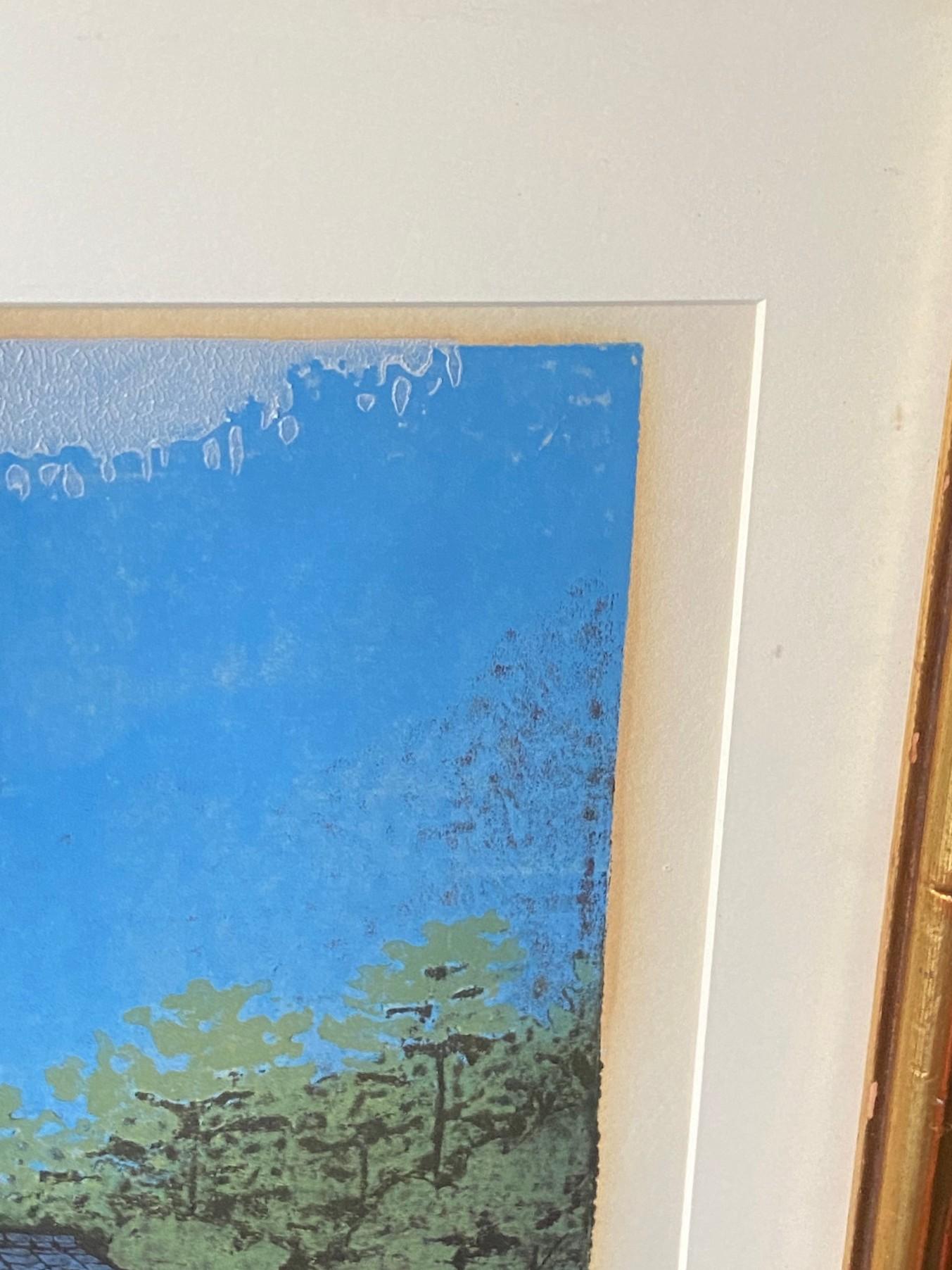 Ichiro Fukushima - Gravure sur bois japonaise à édition limitée, signée, représentant la maison du temple en vente 7