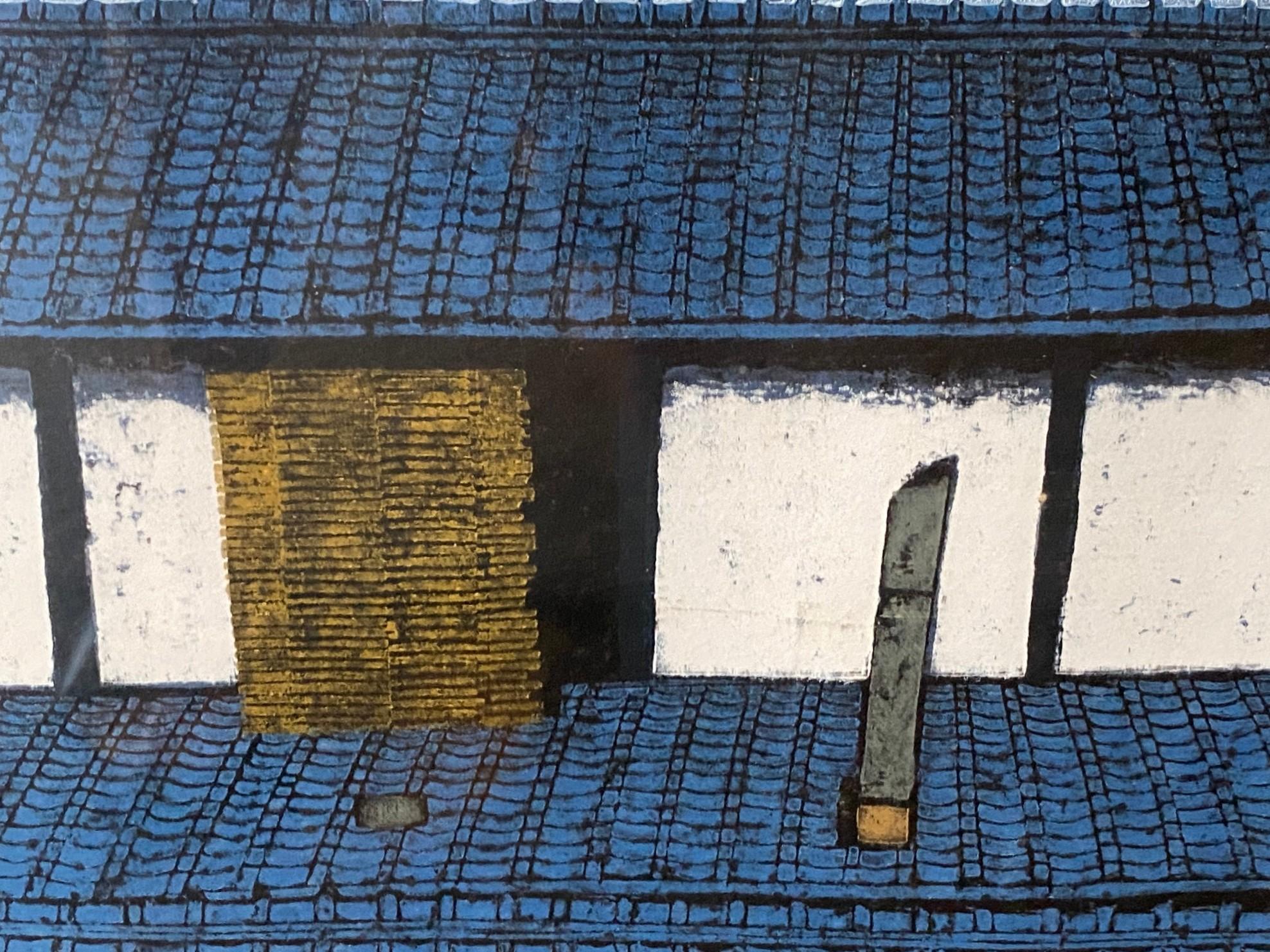 Ichiro Fukushima - Gravure sur bois japonaise à édition limitée, signée, représentant la maison du temple en vente 1