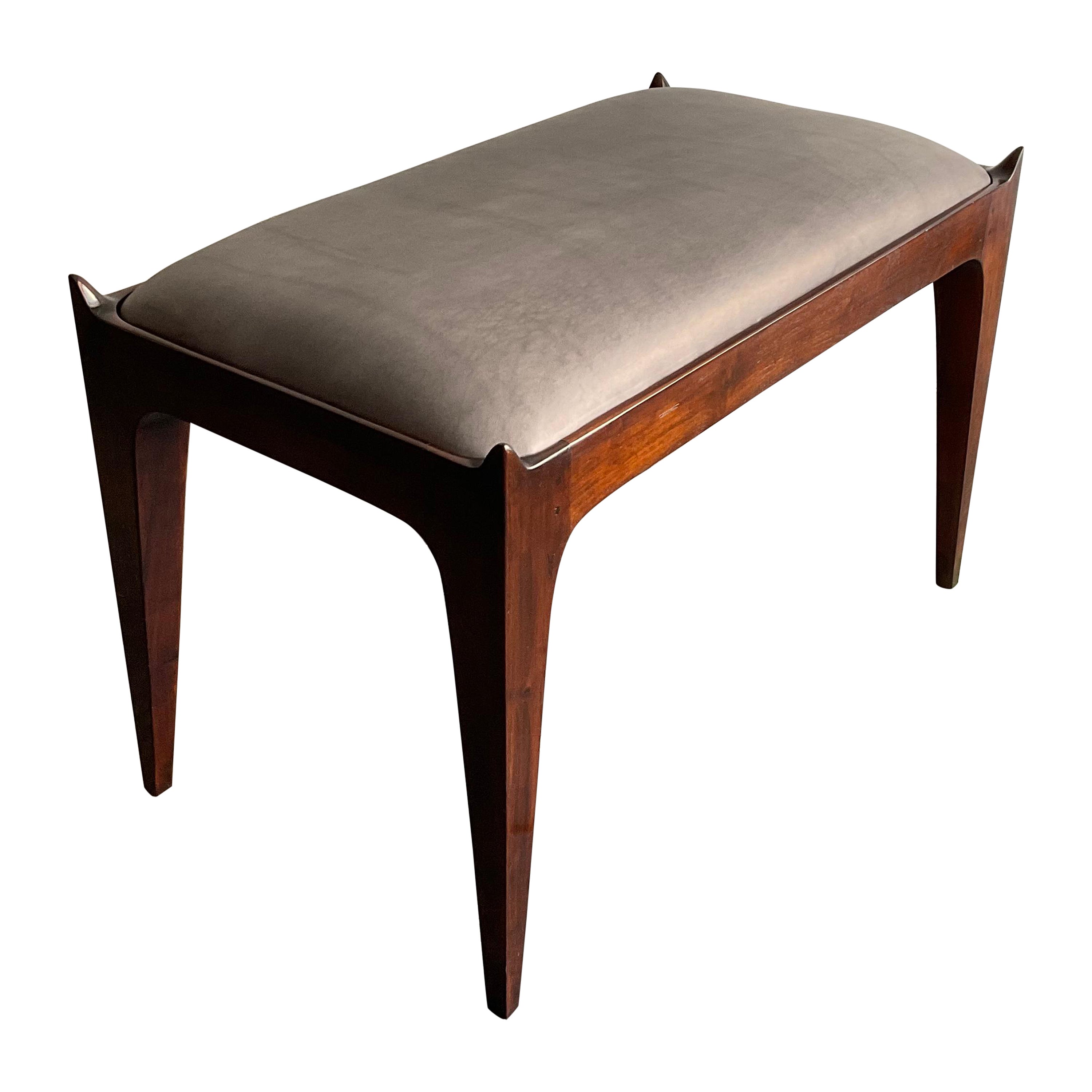“Ico” Bench in Walnut & Leather by Montaperto Studios, 2023