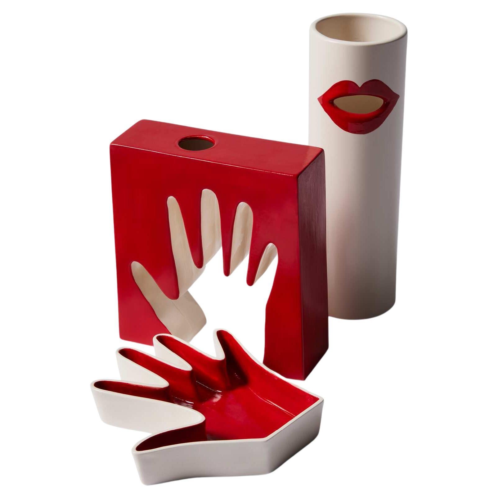Ico & Luisa Parisi Juego De Cerámica Impronta - Mano y Vaso Bocca Para Cassina