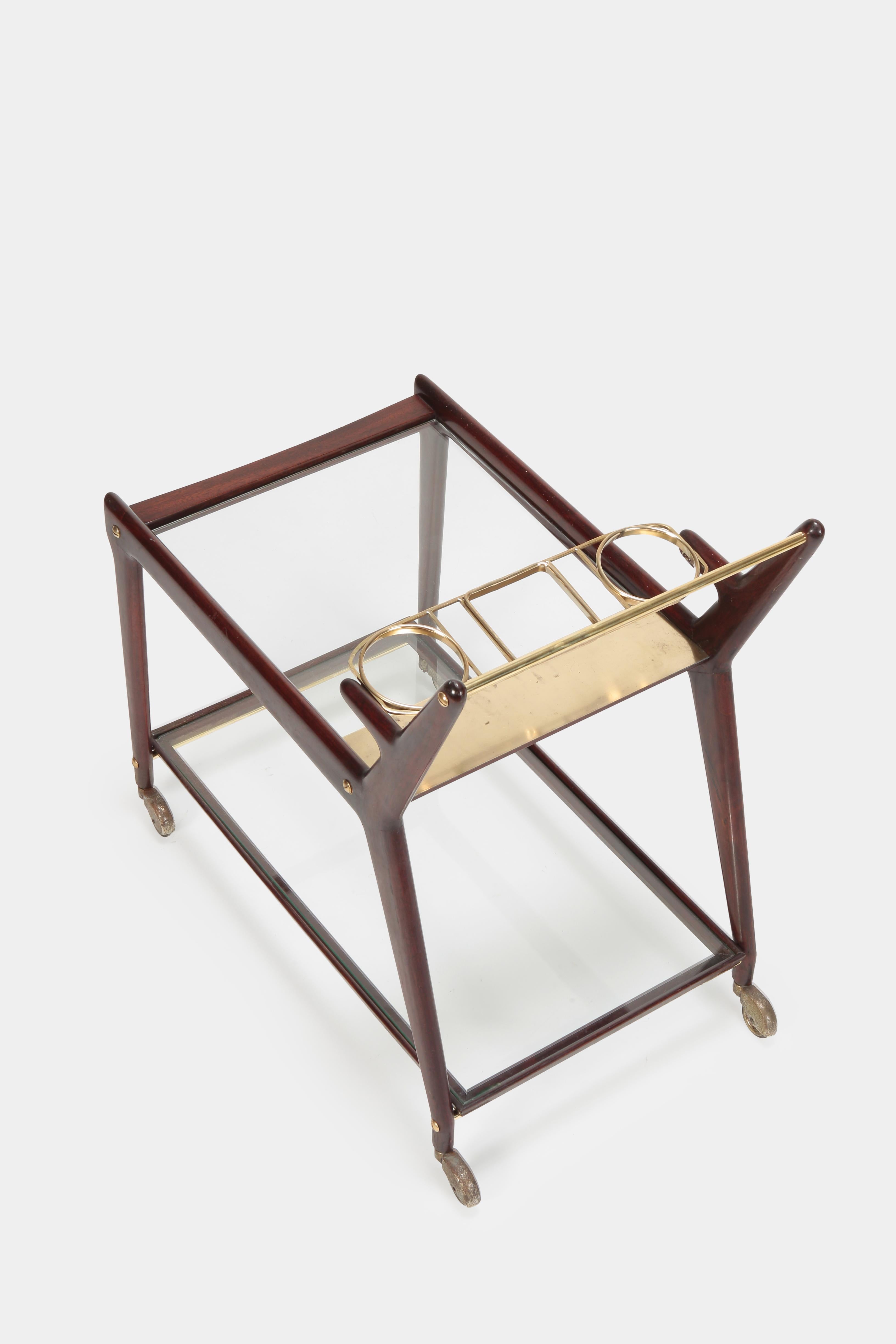 Ico & Luisa Parisi Bar Cart Mahogany, 1950s In Good Condition In Basel, CH
