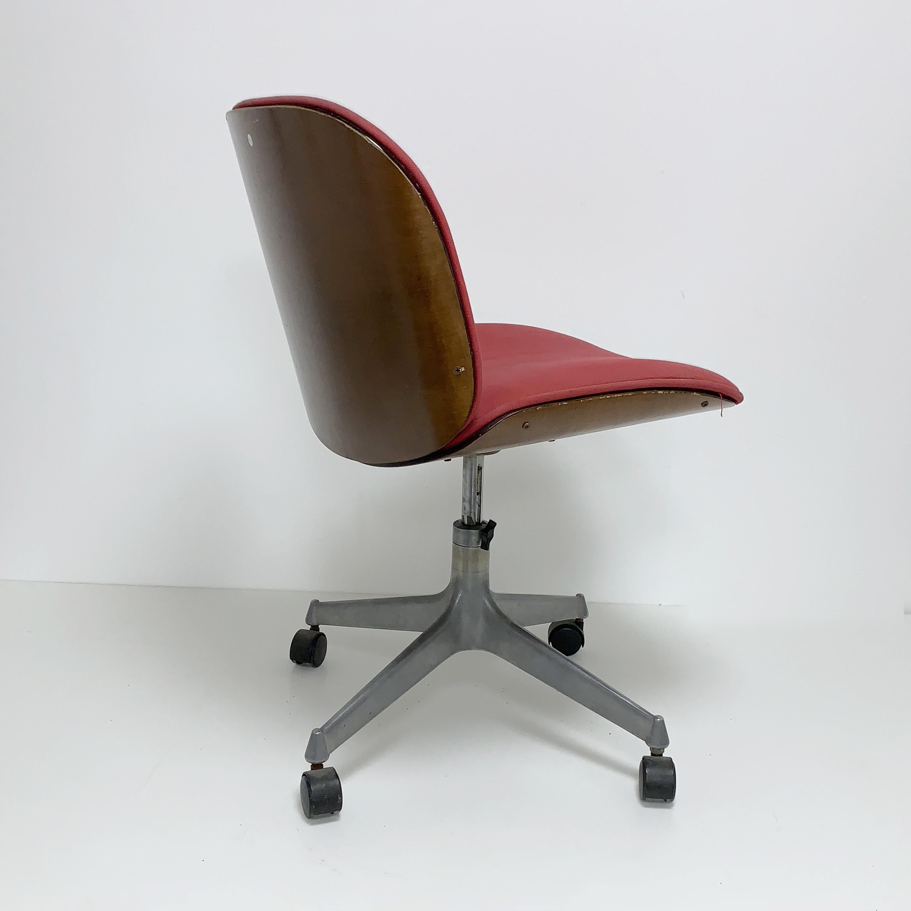 Ico & Luisa Parisi for MIM, Swivel Office Chair, M.I.M. Italy 1950s Swivel Chair 1