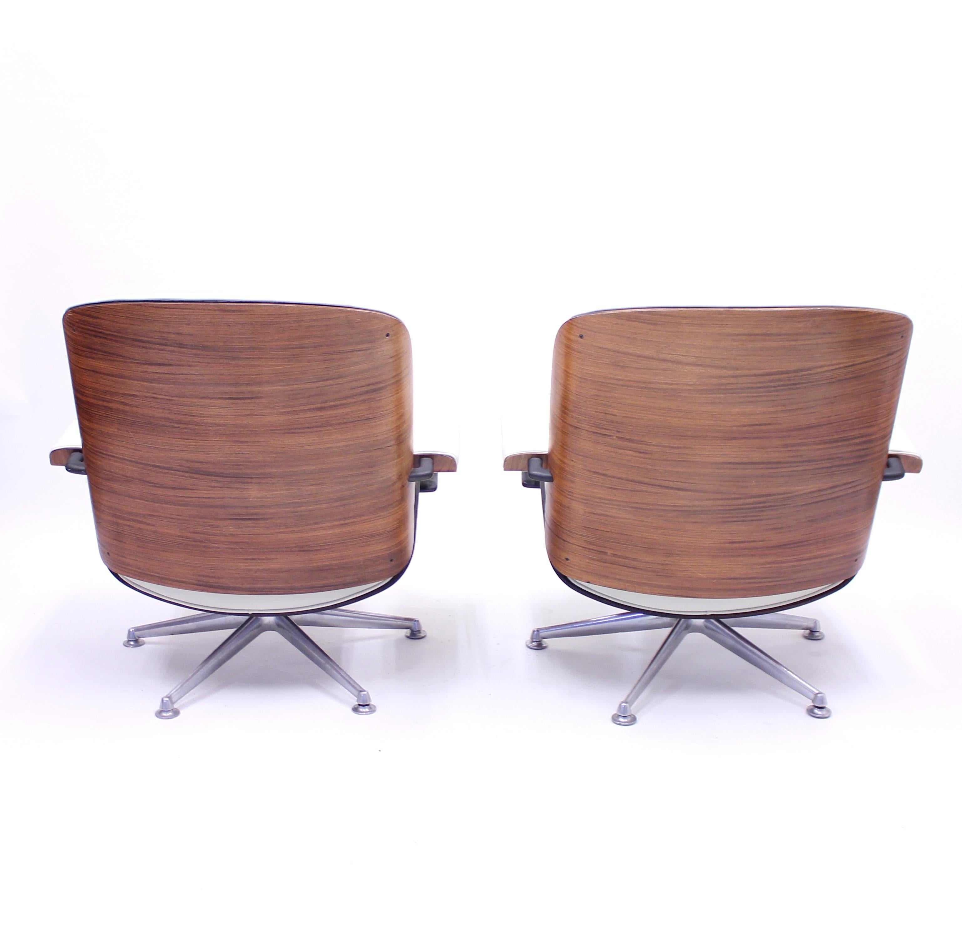 Ico & Luisa Parisi, Pair of Swivel Lounge Chairs for Mim, 1950s 8