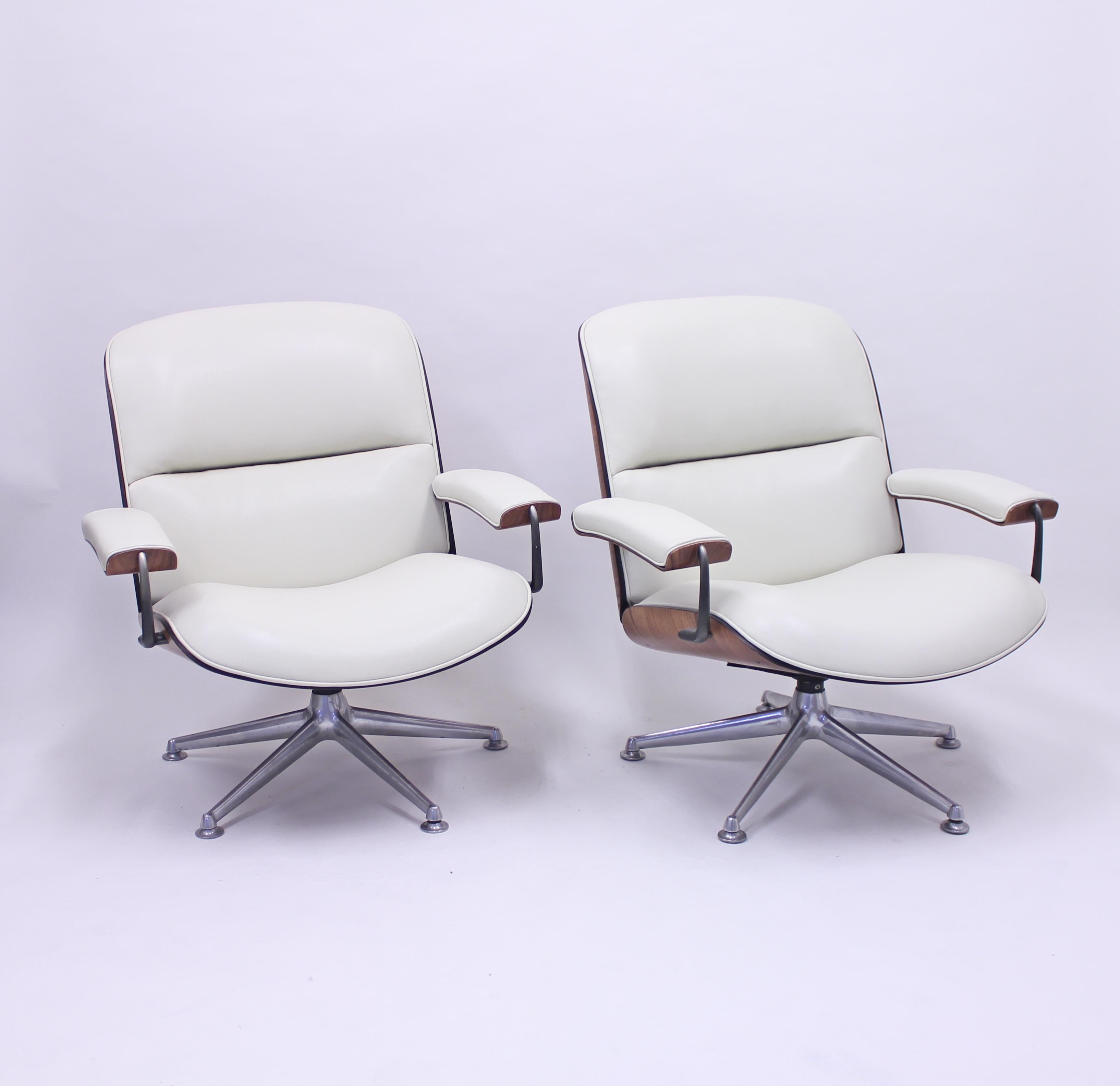 Ico & Luisa Parisi, Pair of Swivel Lounge Chairs for Mim, 1950s In Good Condition In Uppsala, SE