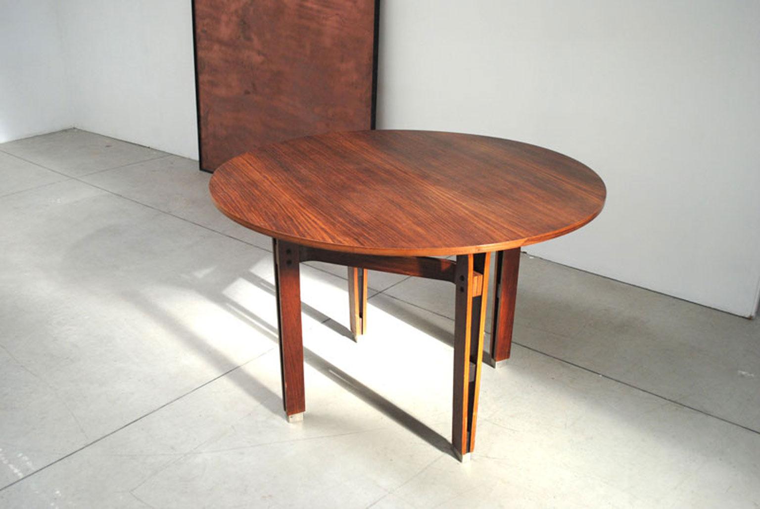Mid-Century Modern Ico & Luisa Parisi Vintage Round Wooden Table Olbia Model Italian Midcentury