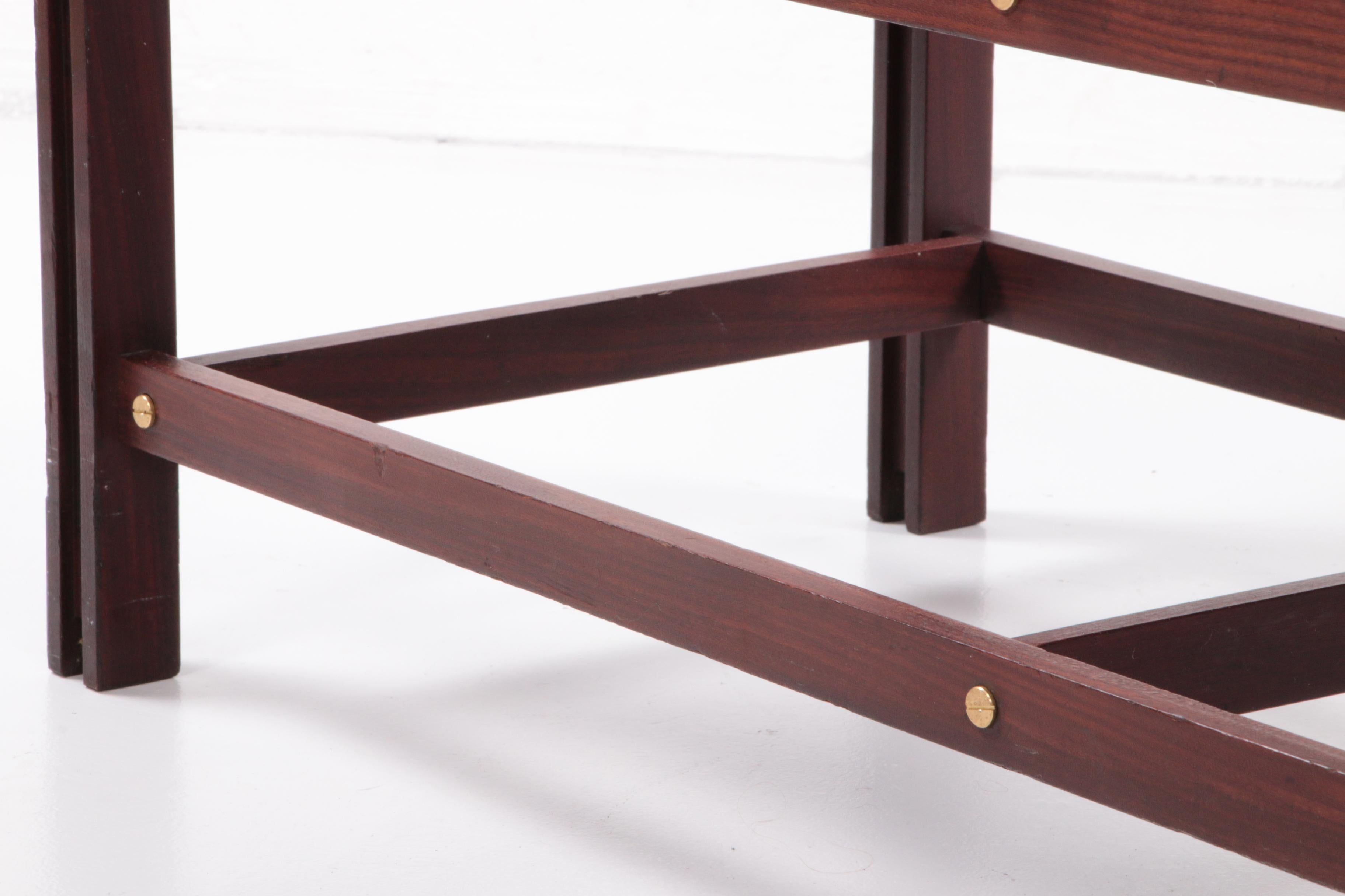Ico & Luisa Parisi Banco de madera vintage, diseño italiano 1960 3