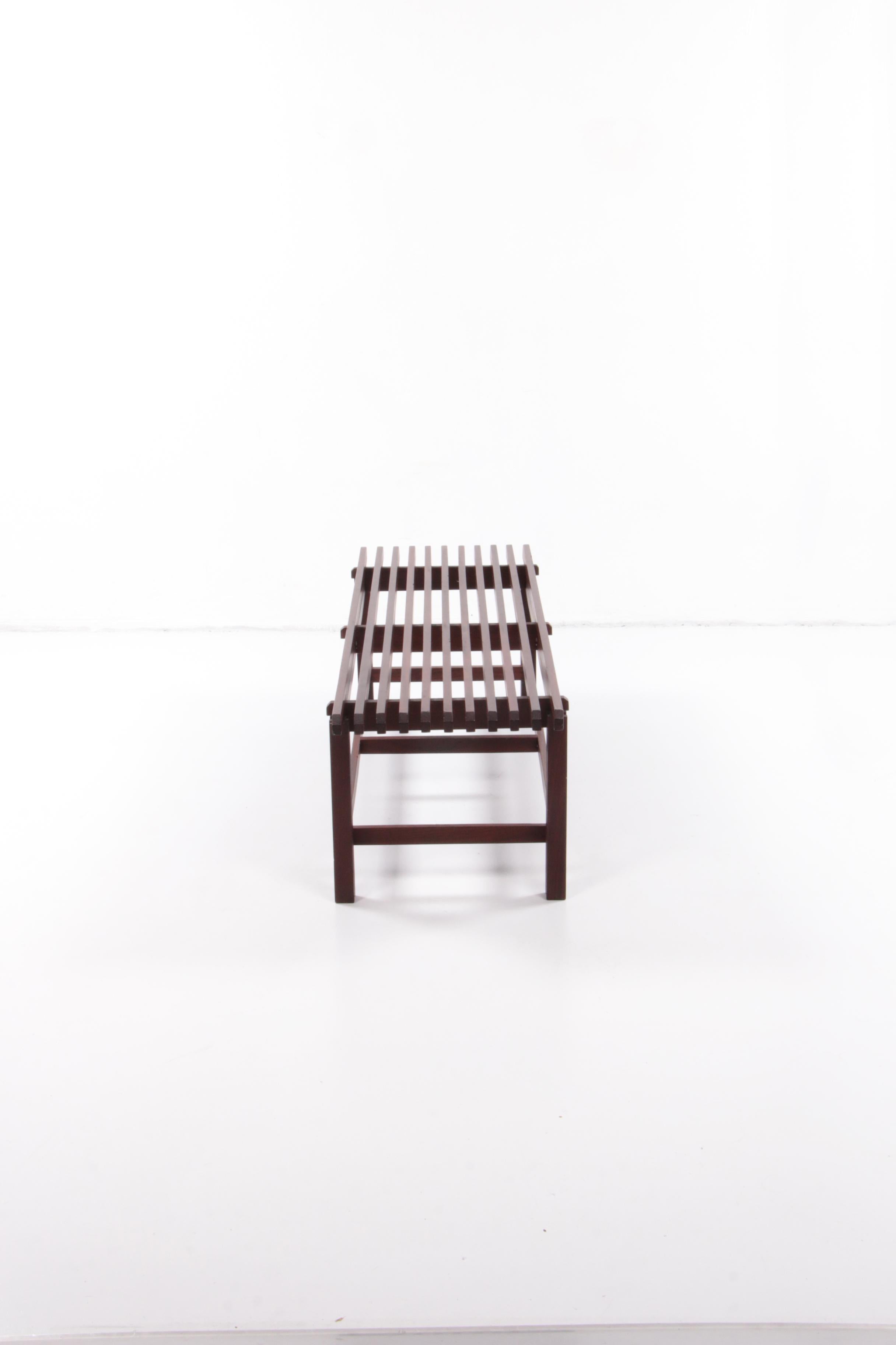 Ico & Luisa Parisi Banco de madera vintage, diseño italiano 1960 mediados del siglo XX