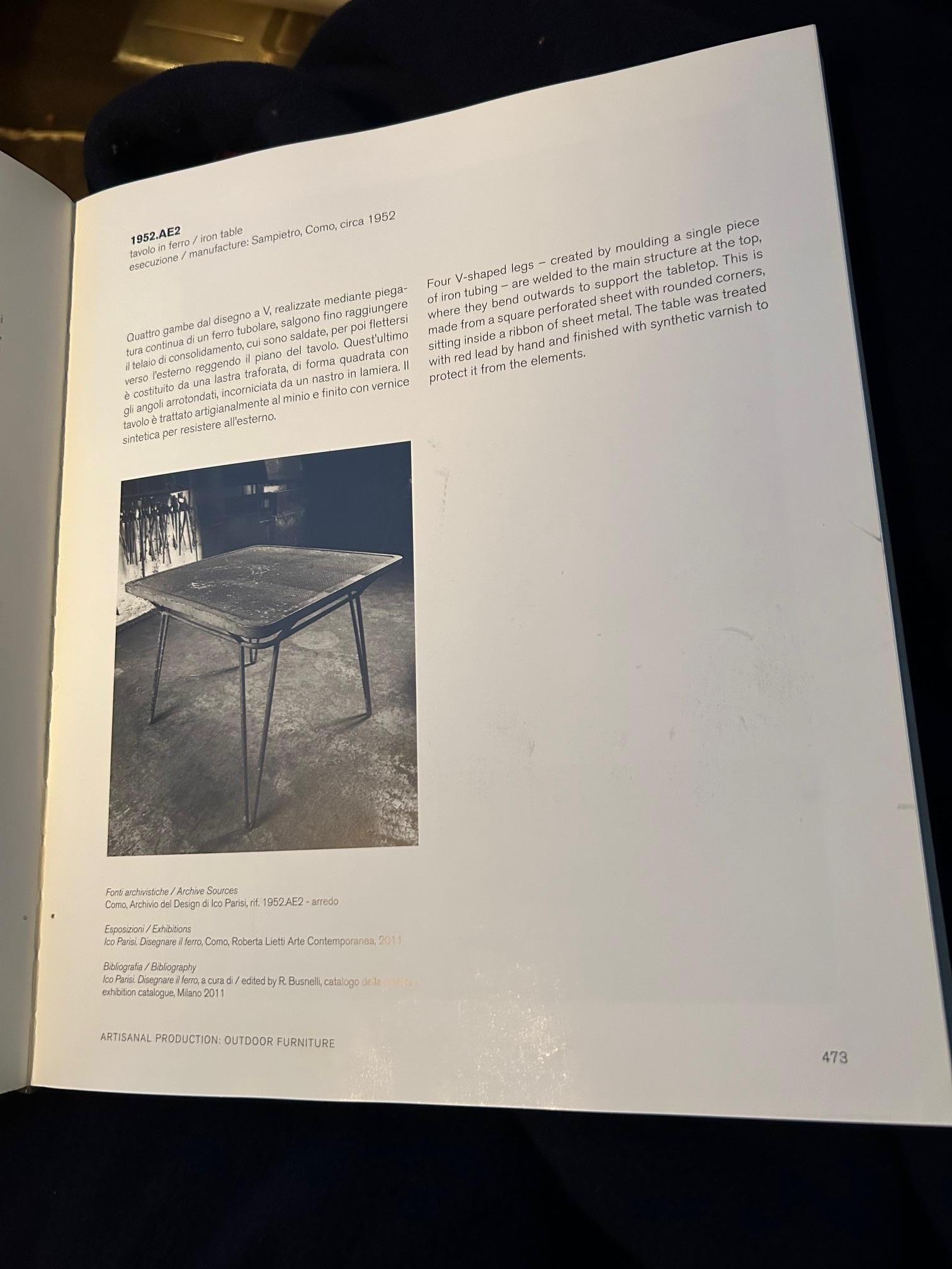 Ico Paris Eisentisch für Sampietro, Como, Italien, 1950er Jahre im Angebot 12