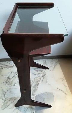 Ico Parisi, 1954 Telephone Stand, Wood and Glass and Brass