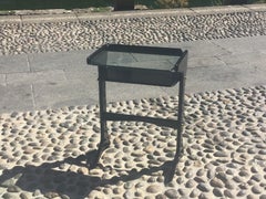 Ico Parisi 1954 Telephone Stand, Wood and Glass and Brass, Italy