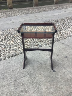 Ico Parisi 1954 Telephone Stand, Wood and Glass and Brass, Italy