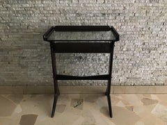 Ico Parisi 1954 Telephone Stand Wood Glass and Brass, Italy