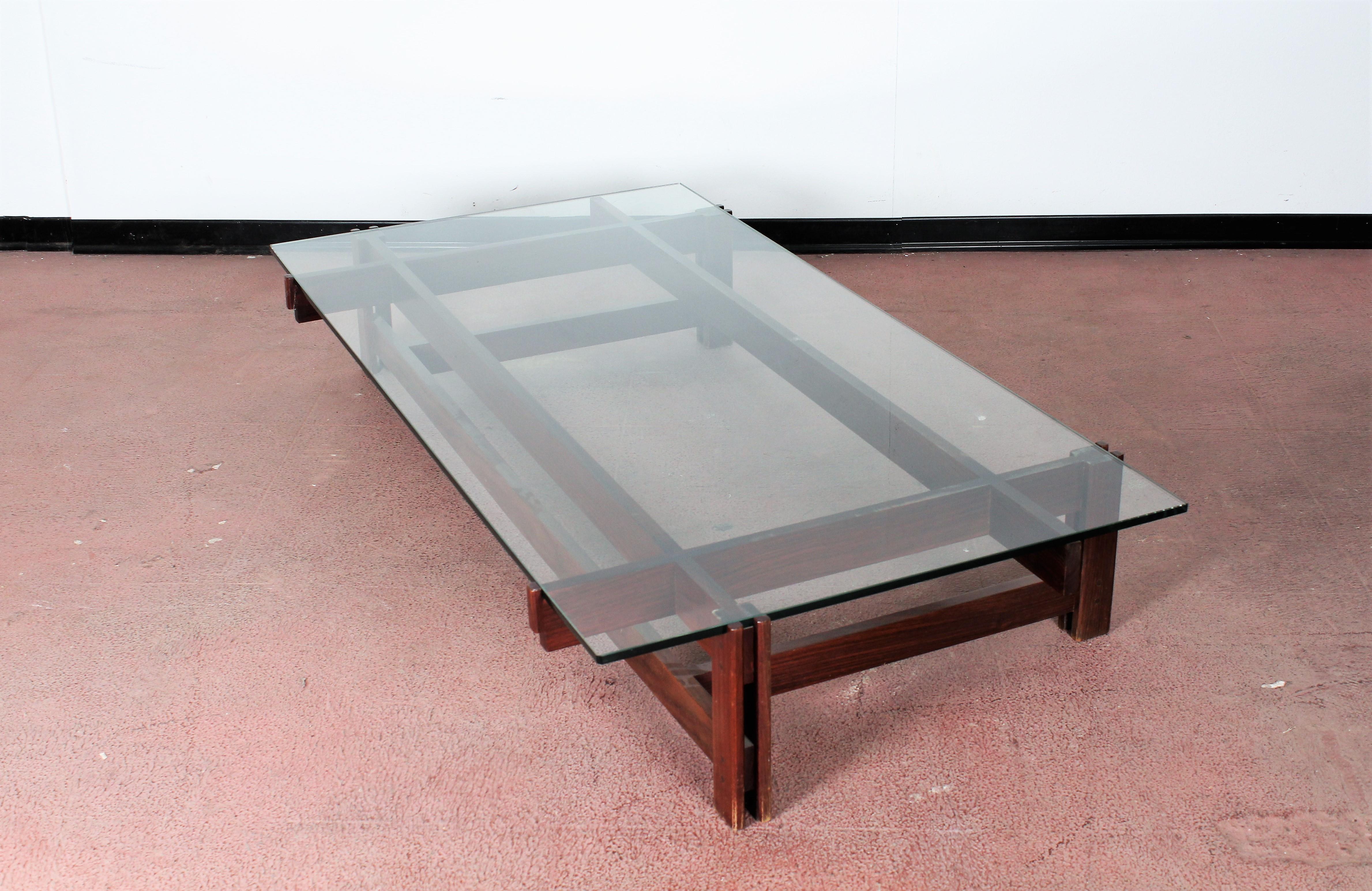 Midcentury Ico Parisi for Cassina Wood and Glass Coffee Table mod.751 , 60s Italy 3