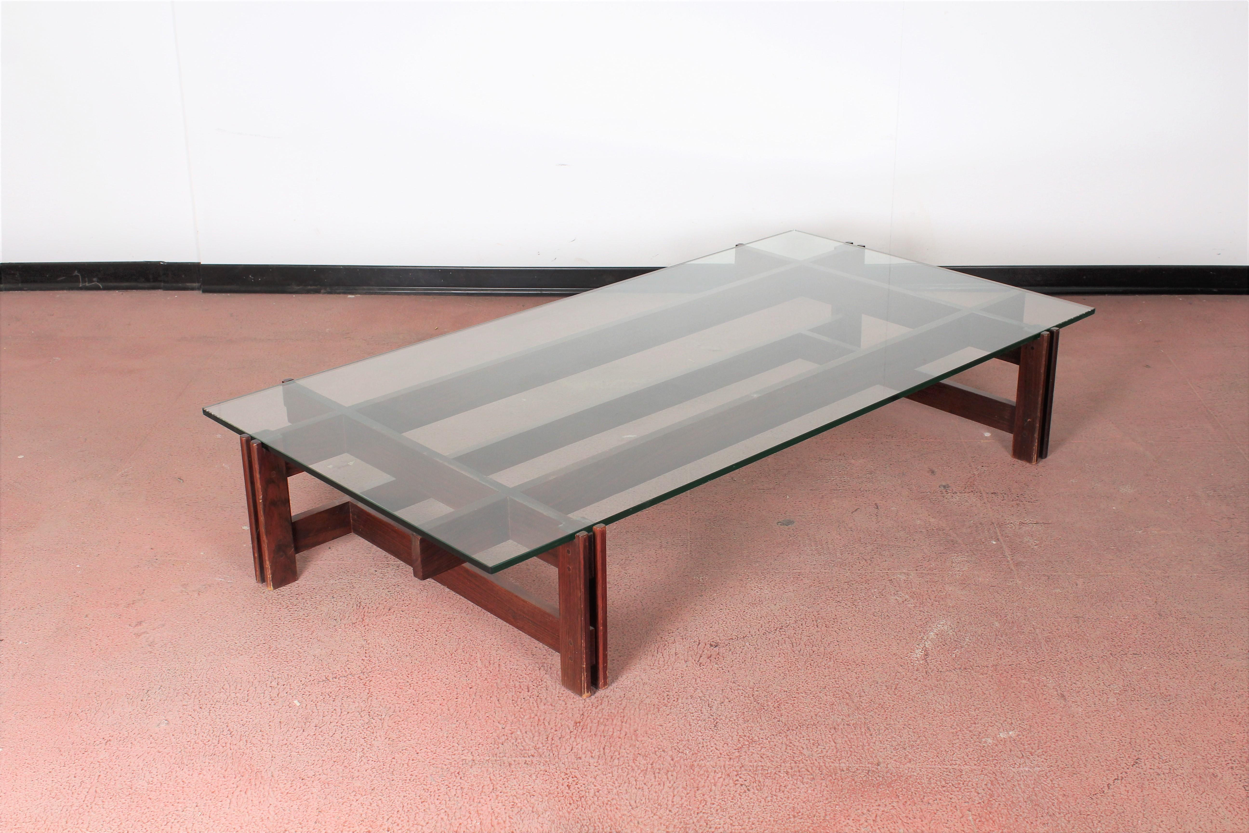 Midcentury Ico Parisi for Cassina Wood and Glass Coffee Table mod.751 , 60s Italy 5