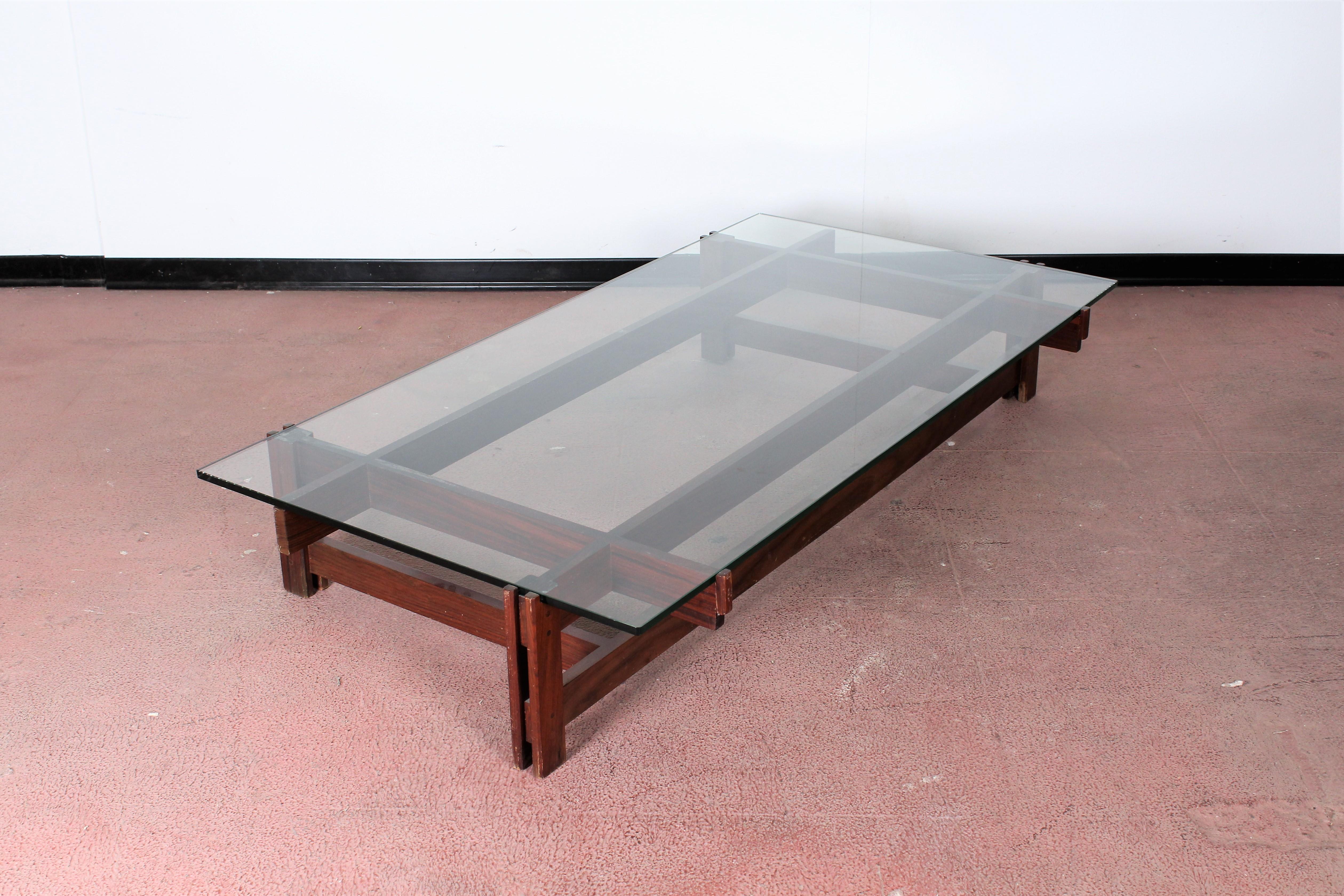 Midcentury Ico Parisi for Cassina Wood and Glass Coffee Table mod.751 , 60s Italy 1