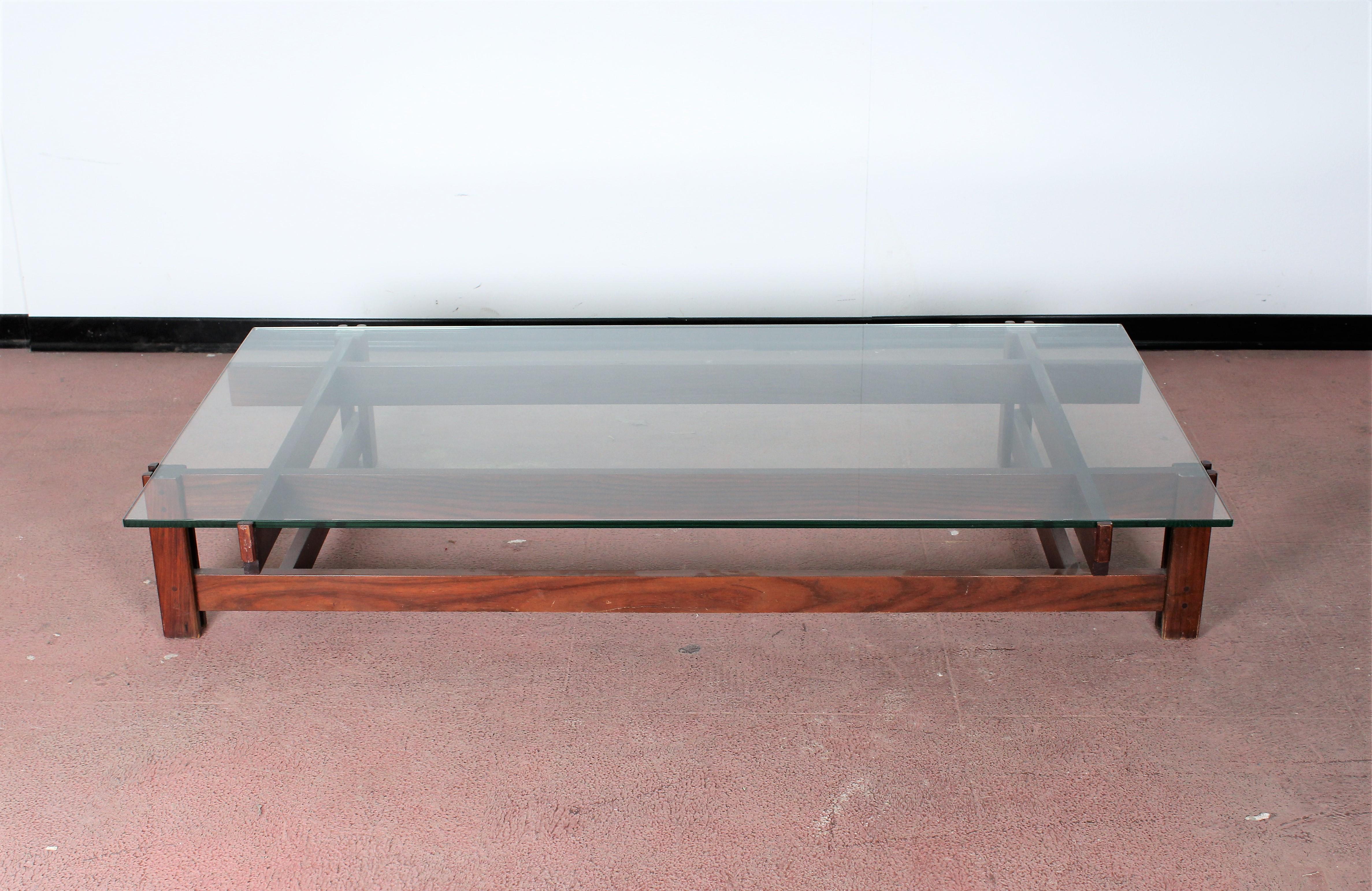 Midcentury Ico Parisi for Cassina Wood and Glass Coffee Table mod.751 , 60s Italy 2