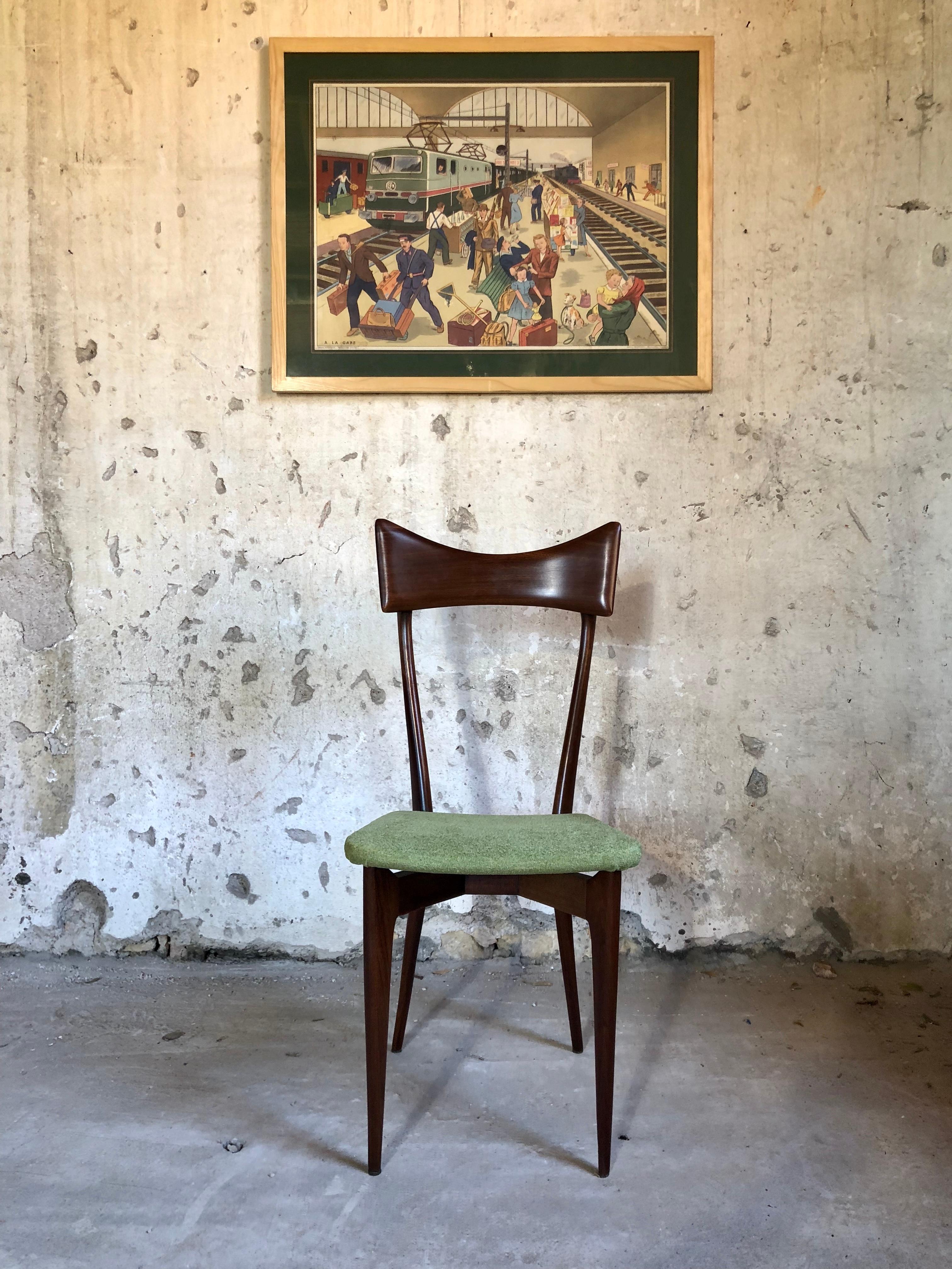Ico Parisi and Luisa Parisi Dining Chairs for Ariberto Colombo, 1948, Set of 6 In Excellent Condition In Lonigo, Veneto