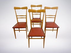 Ico Parisi and Luisa Parisi, Italian Mid-Century Set of 4 Dining Chair, 1950