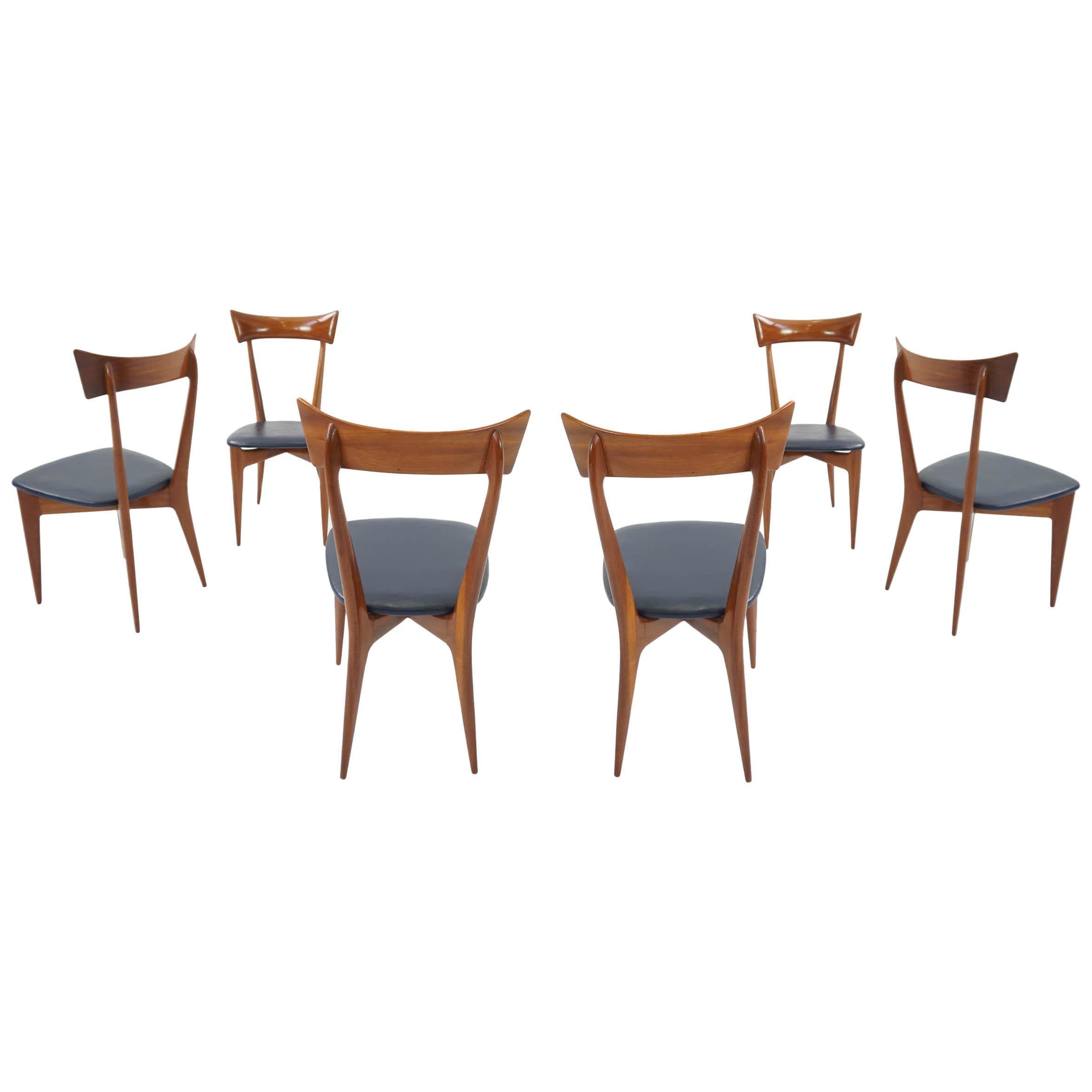 Ico Parisi and Luisa Parisi set of 6 Chairs for Ariberto Colombo