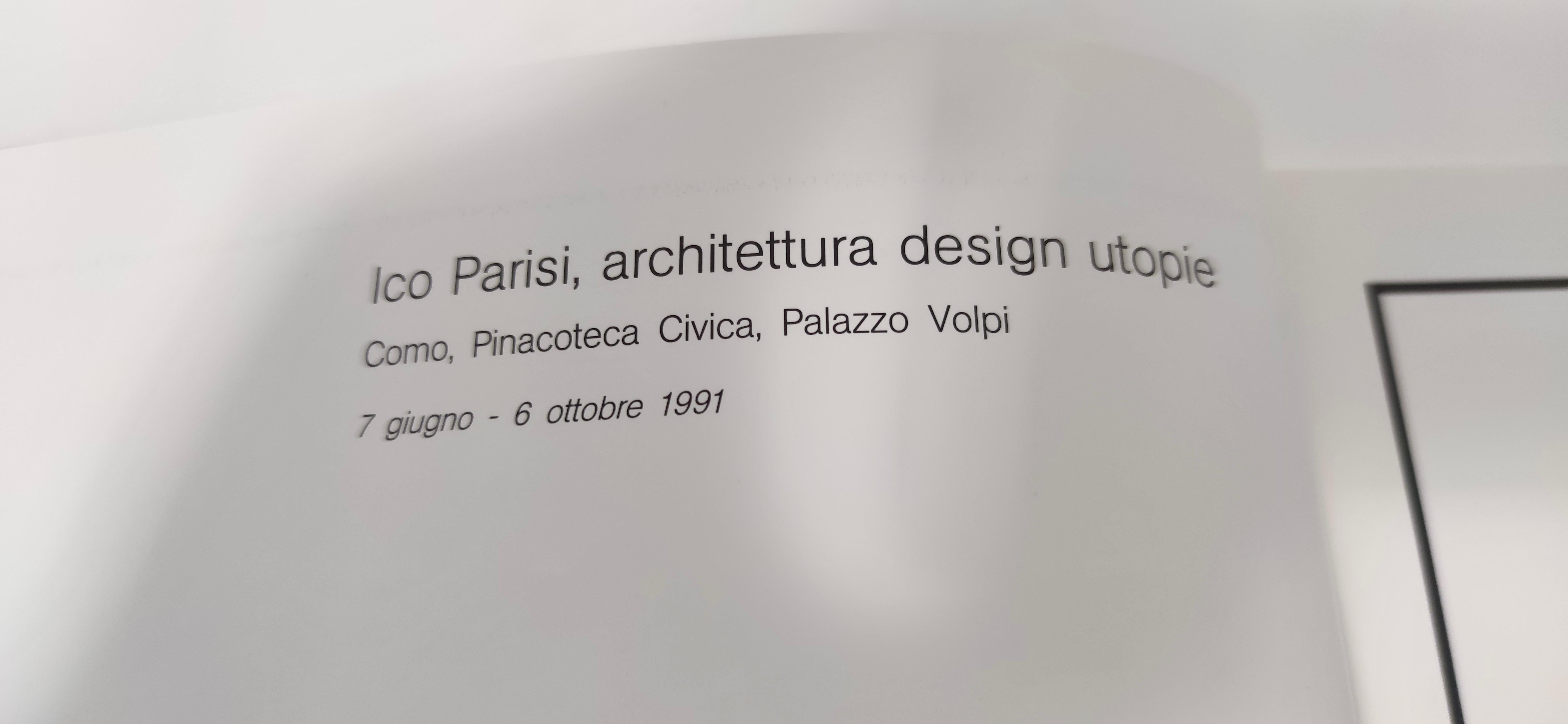 ISBN: 88.7269.004.8
Dieses seltene Buch über Ico Parisi von Luigi Cavadini und Flaminio Gualdoni hat 86 Seiten mit etwa 150 Abbildungen. 
Es wird von FIdia Edizioni d'Arte herausgegeben und von Grafiche Salin, Olgiate Comasco (CO) - Italien am 31.