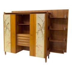 Ico Parisi Attr. Mobili in Wood con pannelli decorati per Reguitti