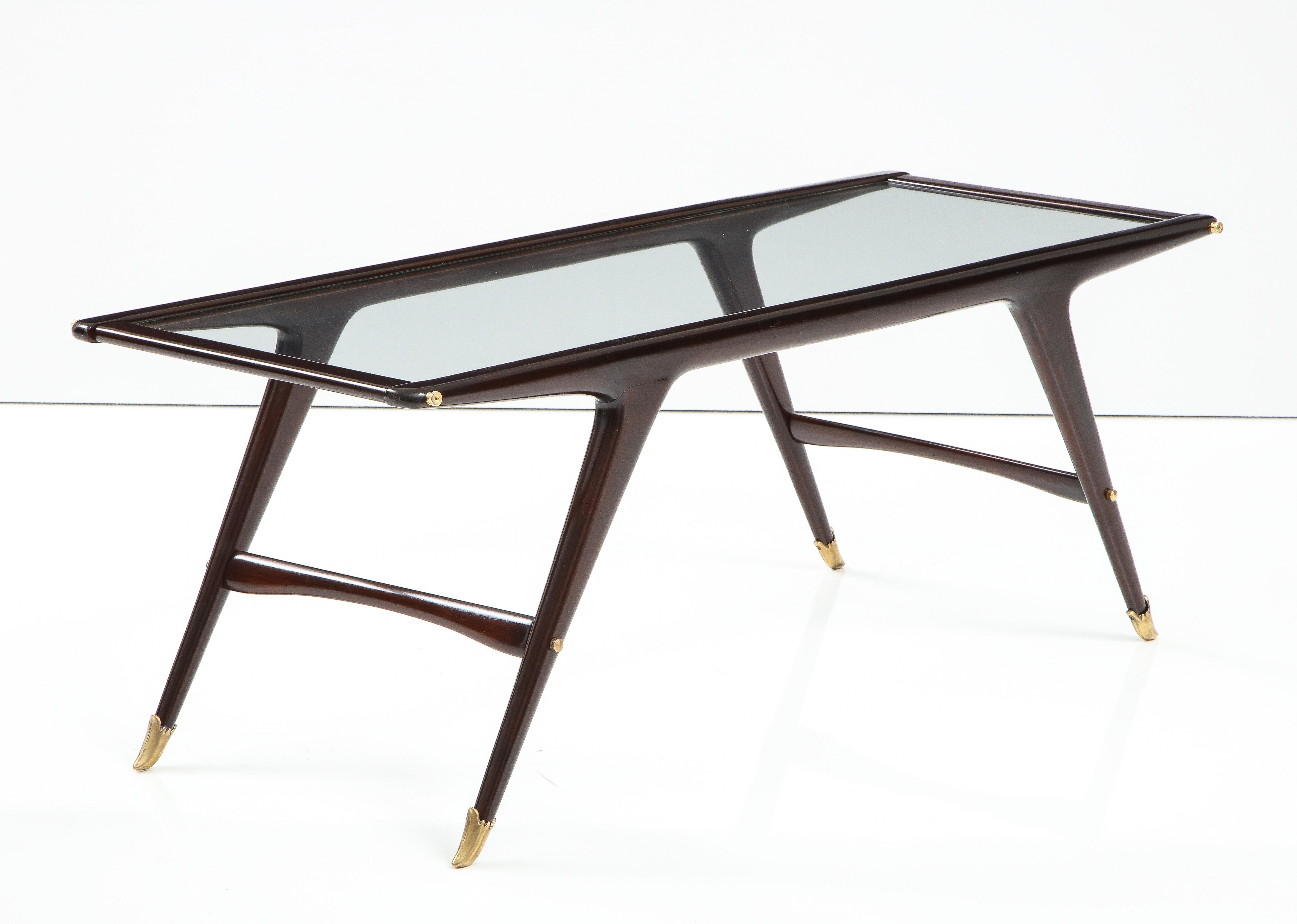 Brass Ico Parisi Attributed 1950's Modern Coffee Table