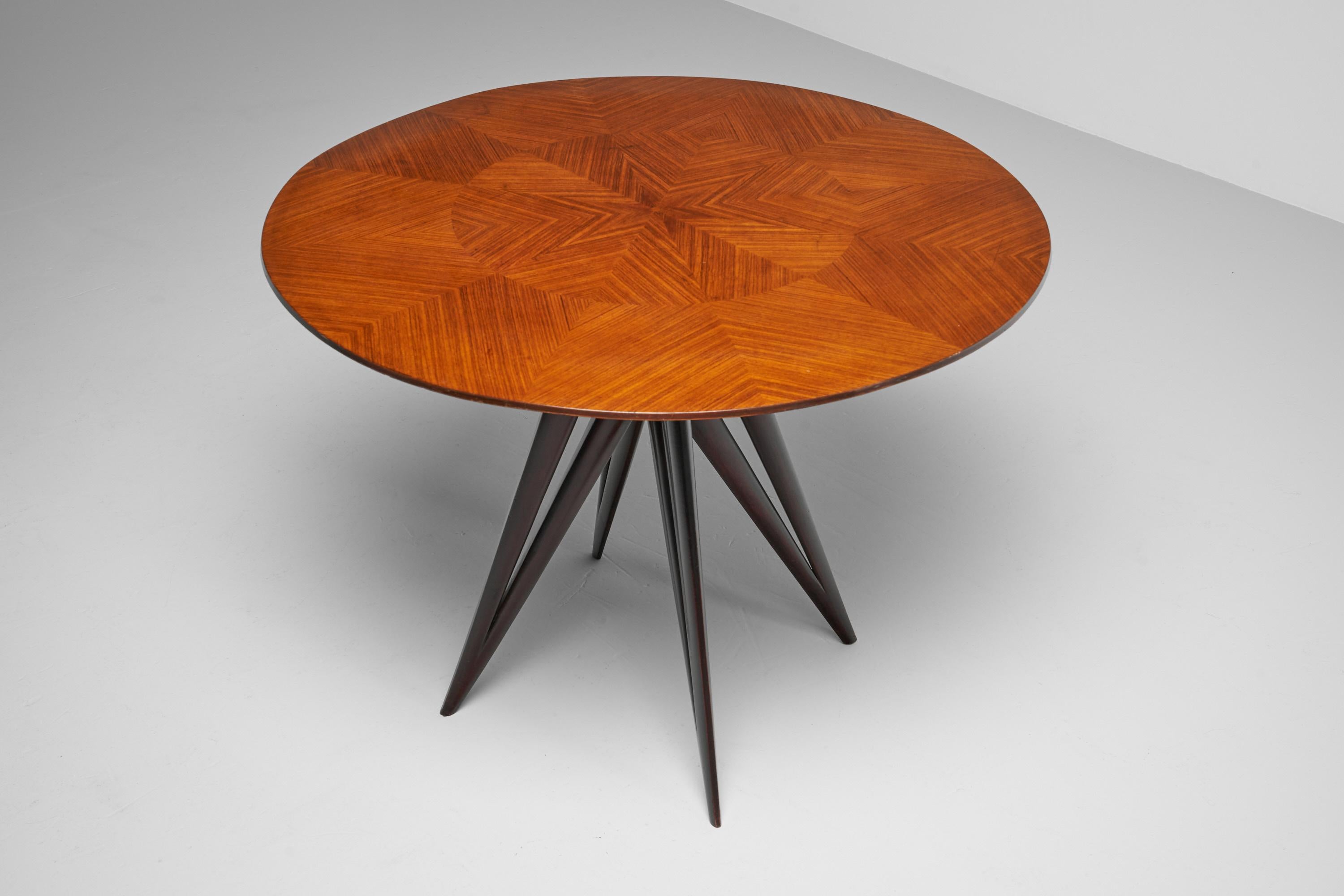 Teak Ico Parisi Attributed Dining Table Italy 1950 For Sale