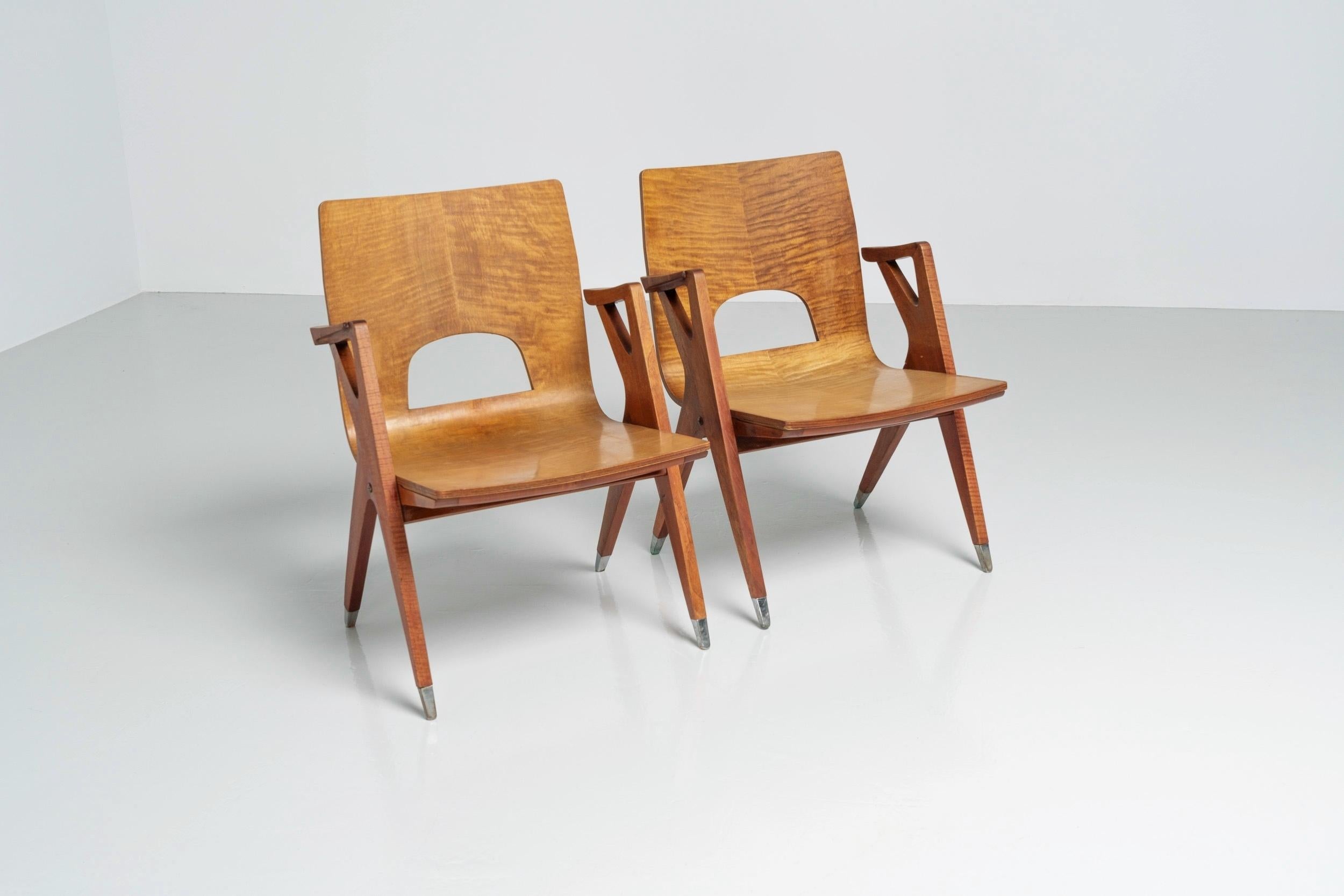 Ico Parisi Attributed Lounge Chairs, Italy, 1950 2