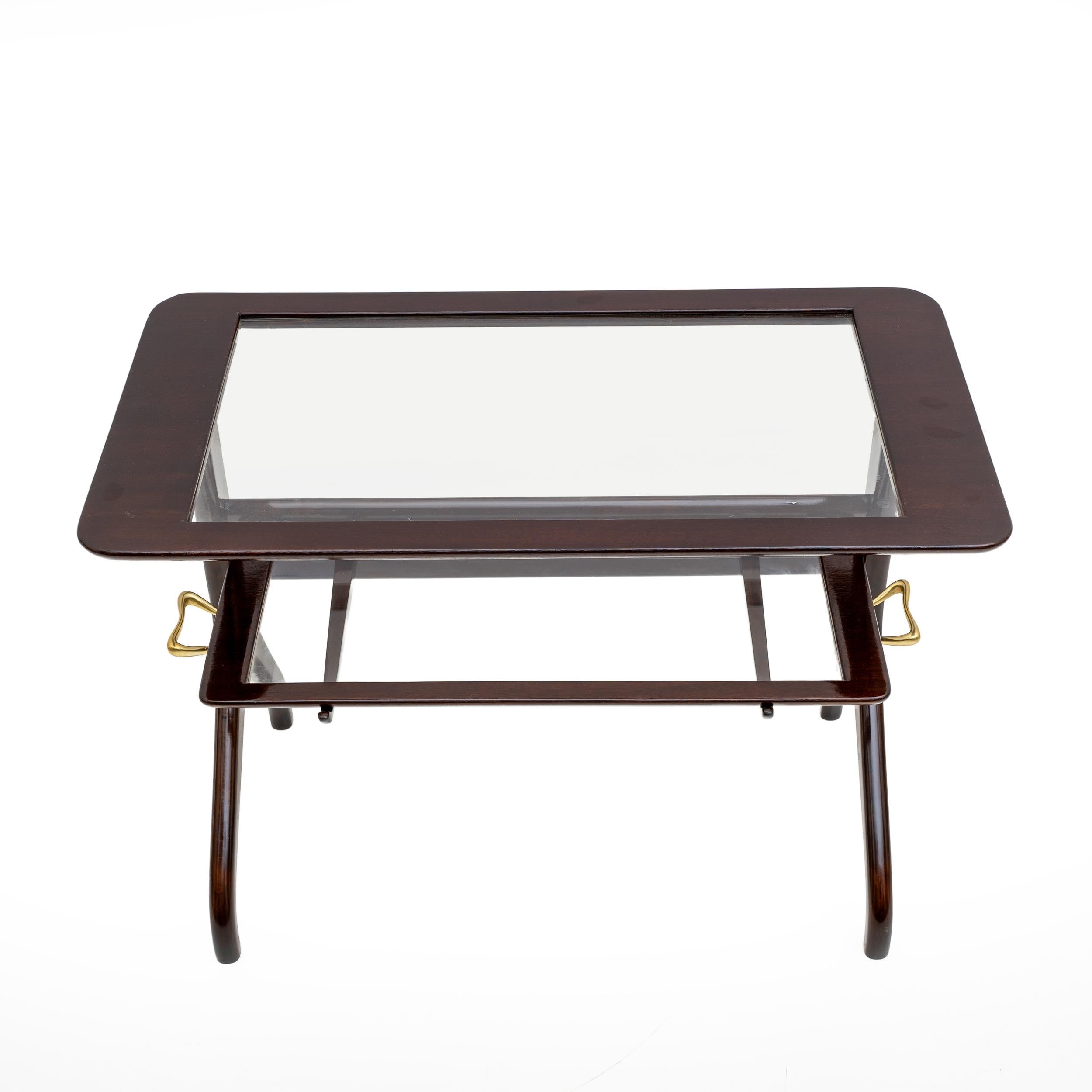 Brass Ico Parisi Attributed Mid-Century Modern Italian Tray Table For Sale