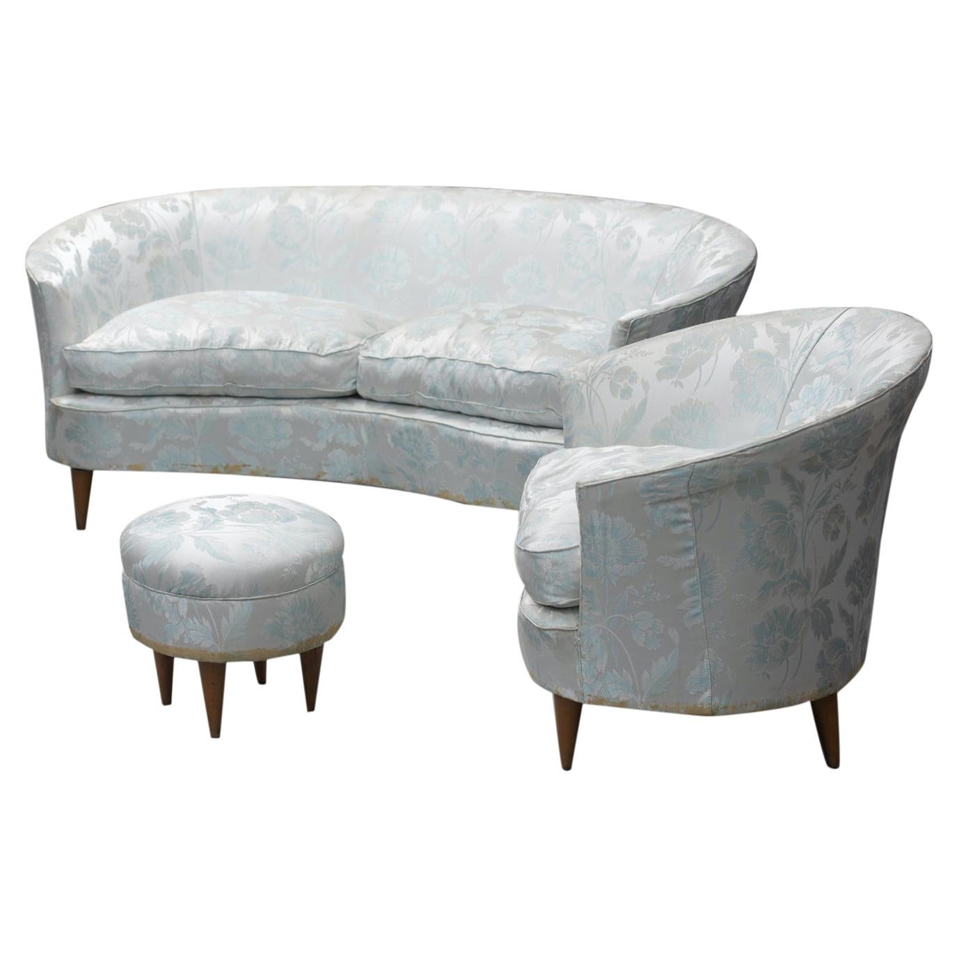 Theodor Set with Armchair and Stool For Sale at 1stDibs