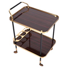 Ico Parisi Bar Cart with Bottle Holder, Formica and Brass, MB Italy, 1960s