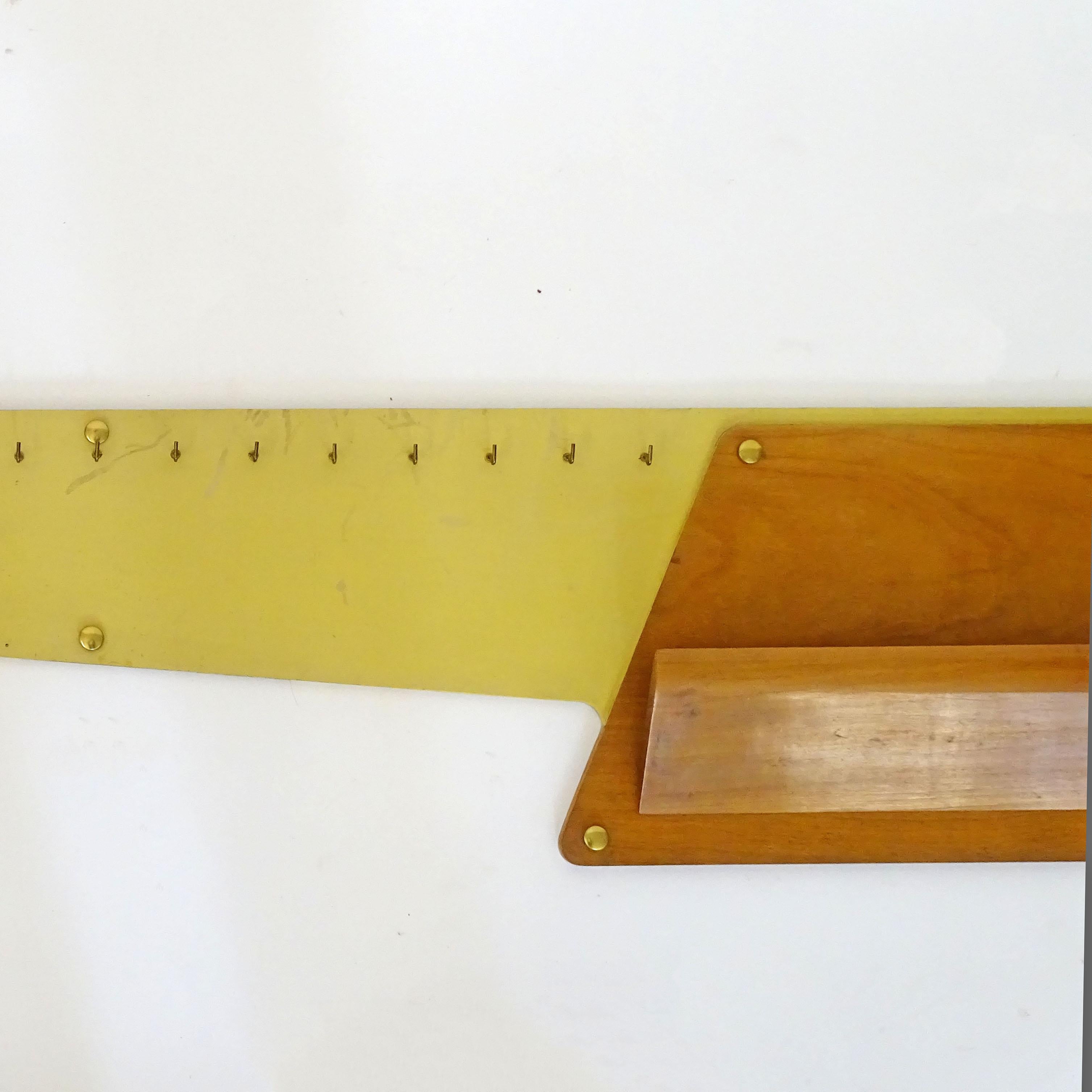 Brass Ico Parisi Bespoke Wall Key Rack, Letter Holder and Wall Phone Station, 1950s For Sale