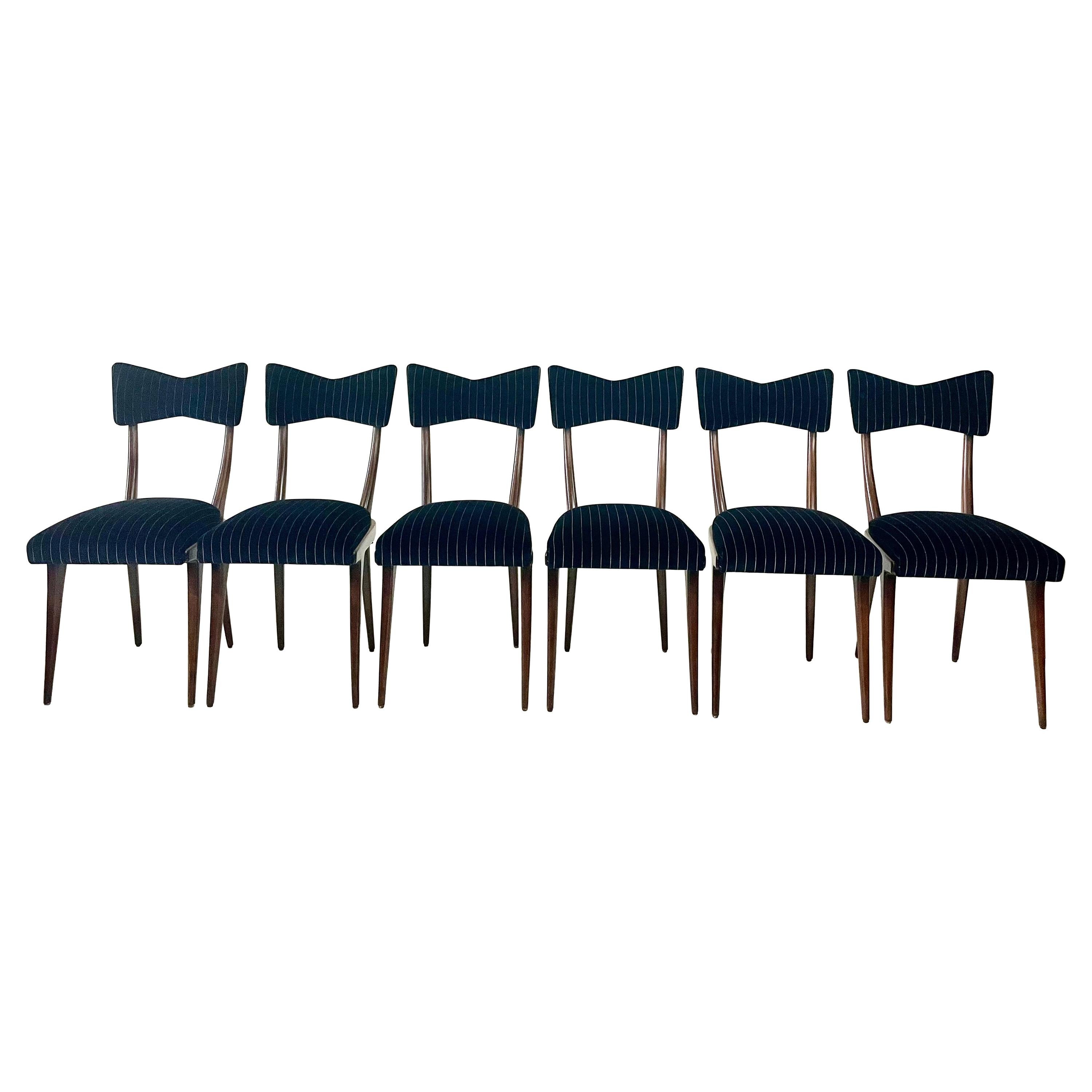 Ico Parisi Bow Tie Dining Chairs, Set of 6
