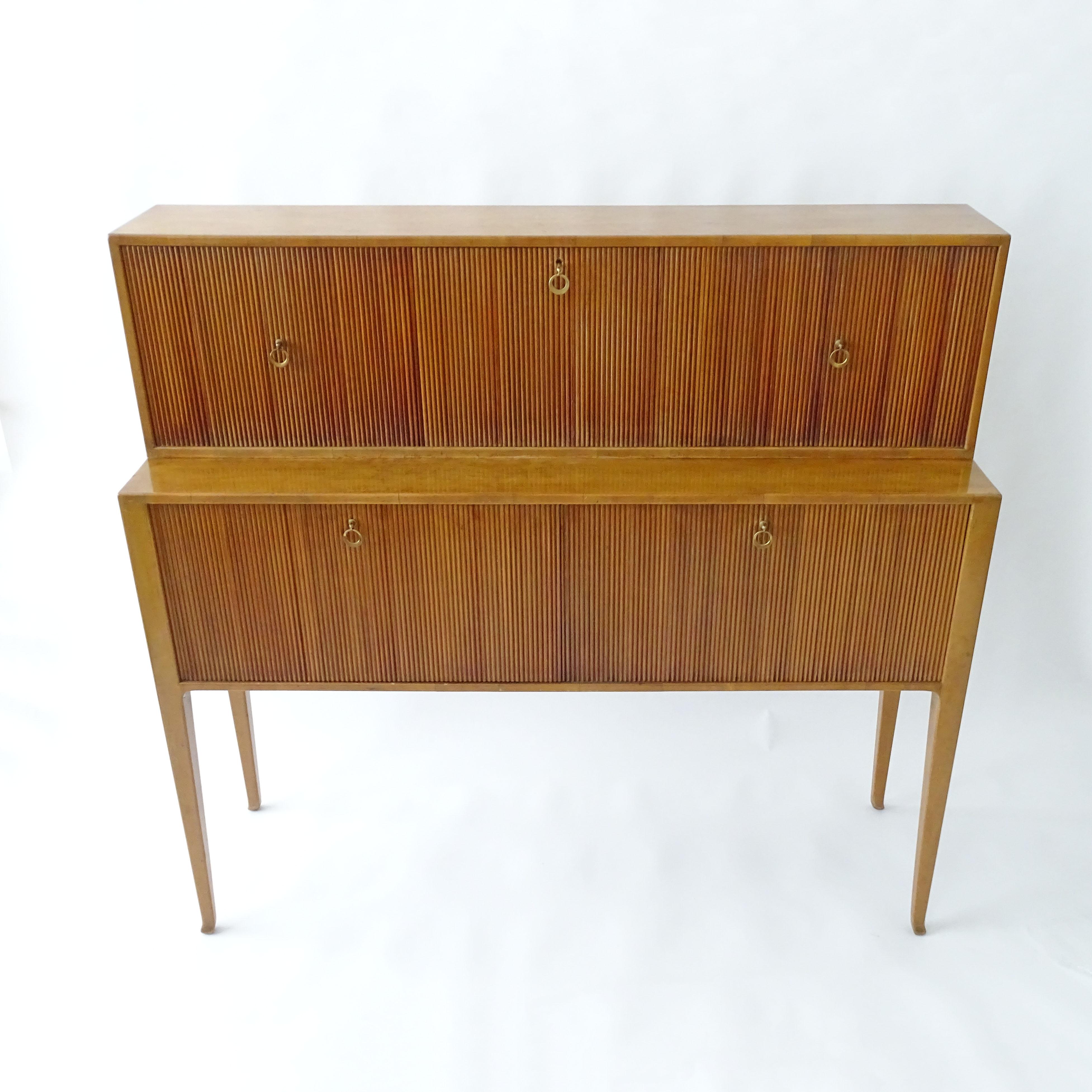 Mid-Century Modern Ico Parisi Cabinet and Dry Bar Manufactured by De Baggis, Italy 1950s For Sale