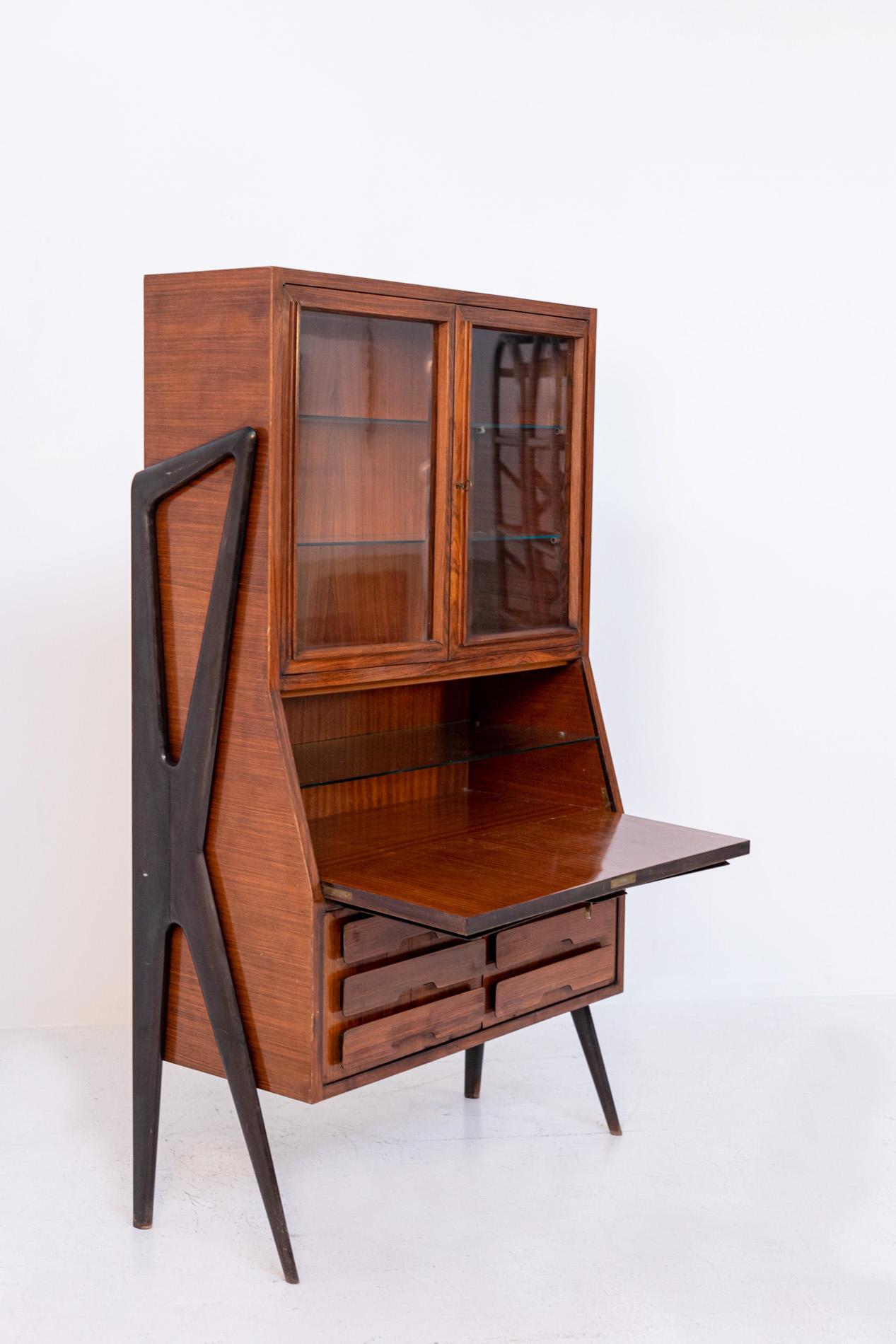 Ico Parisi Cabinet Trumeau for Fratelli Rizzi in Wood and Glass 4