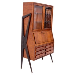 Ico Parisi Cabinet Trumeau for Fratelli Rizzi in Wood and Glass
