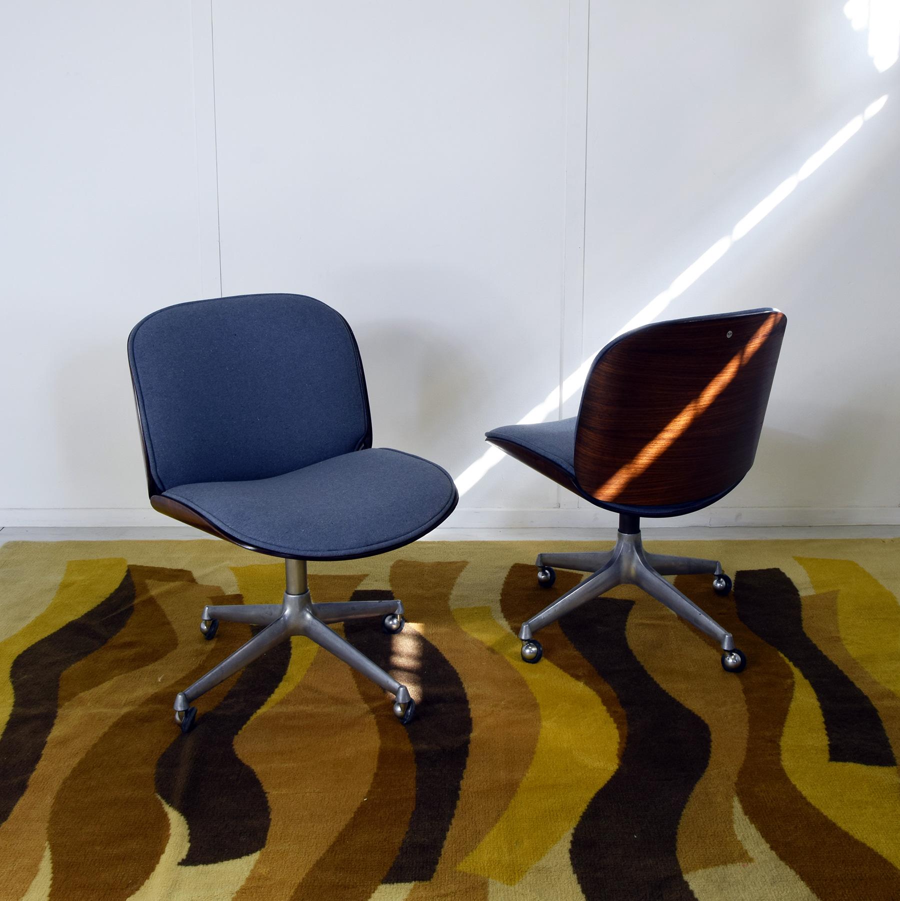 Mid-Century Modern Ico Parisi chairs for MIM Rome 1970s