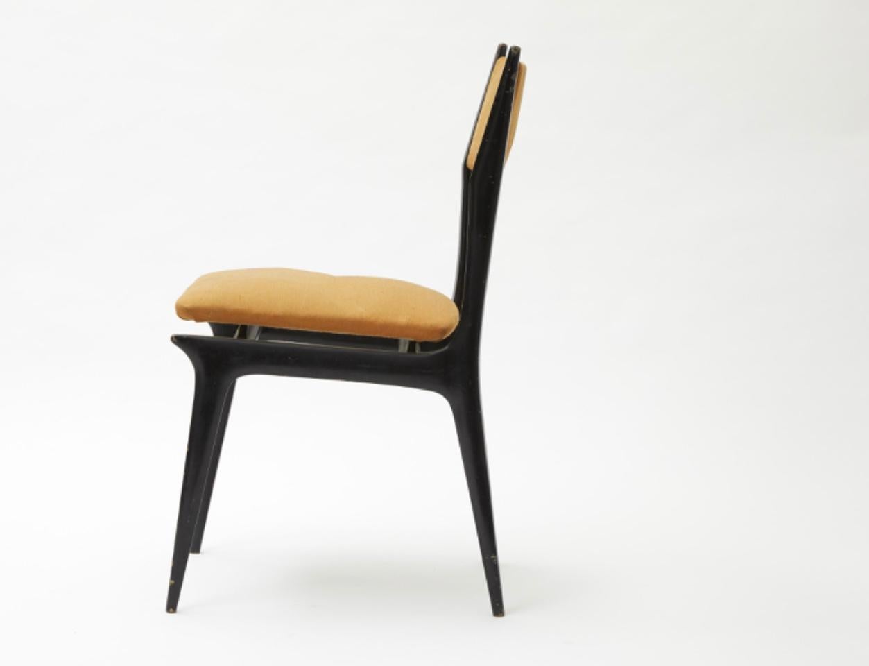 Ico Parisi chairs wood brass, 1950, Italy.