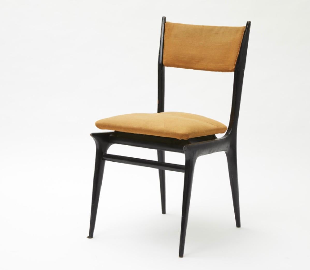 Other Ico Parisi Chairs Wood Brass, 1950, Italy