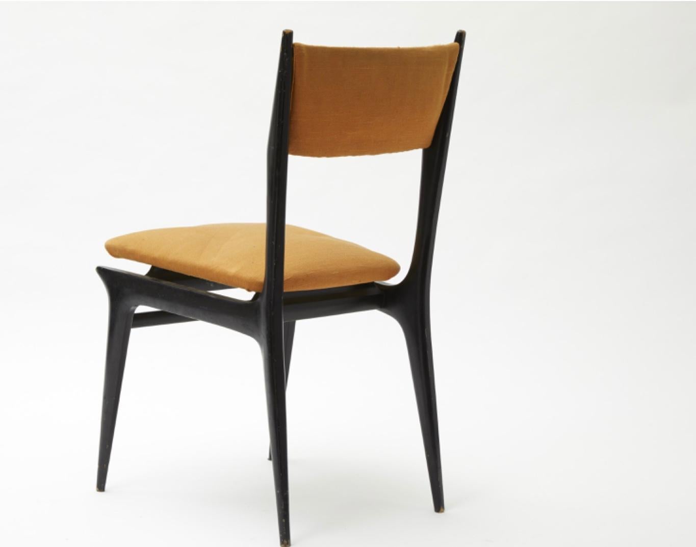 Italian Ico Parisi Chairs Wood Brass, 1950, Italy