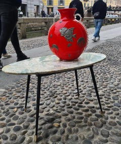 Ico Parisi Coffe Table Brass Iron Marbre, 1950, Italy