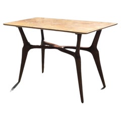 Used Ico Parisi Coffe Table Wood Marble Italy, 1950 